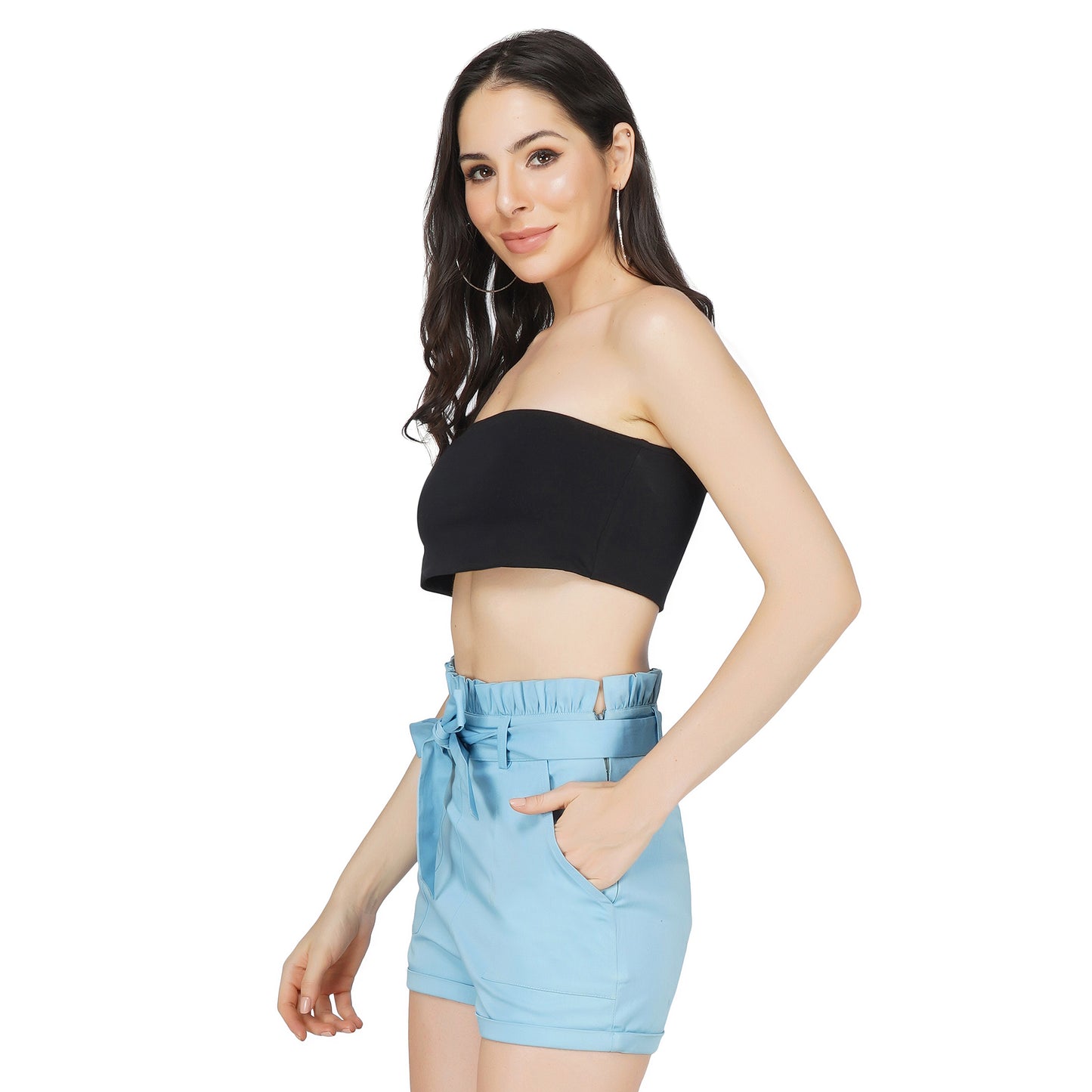 SLAY. Women's Black Strapless Tube Top-clothing-to-slay.myshopify.com-Crop Top