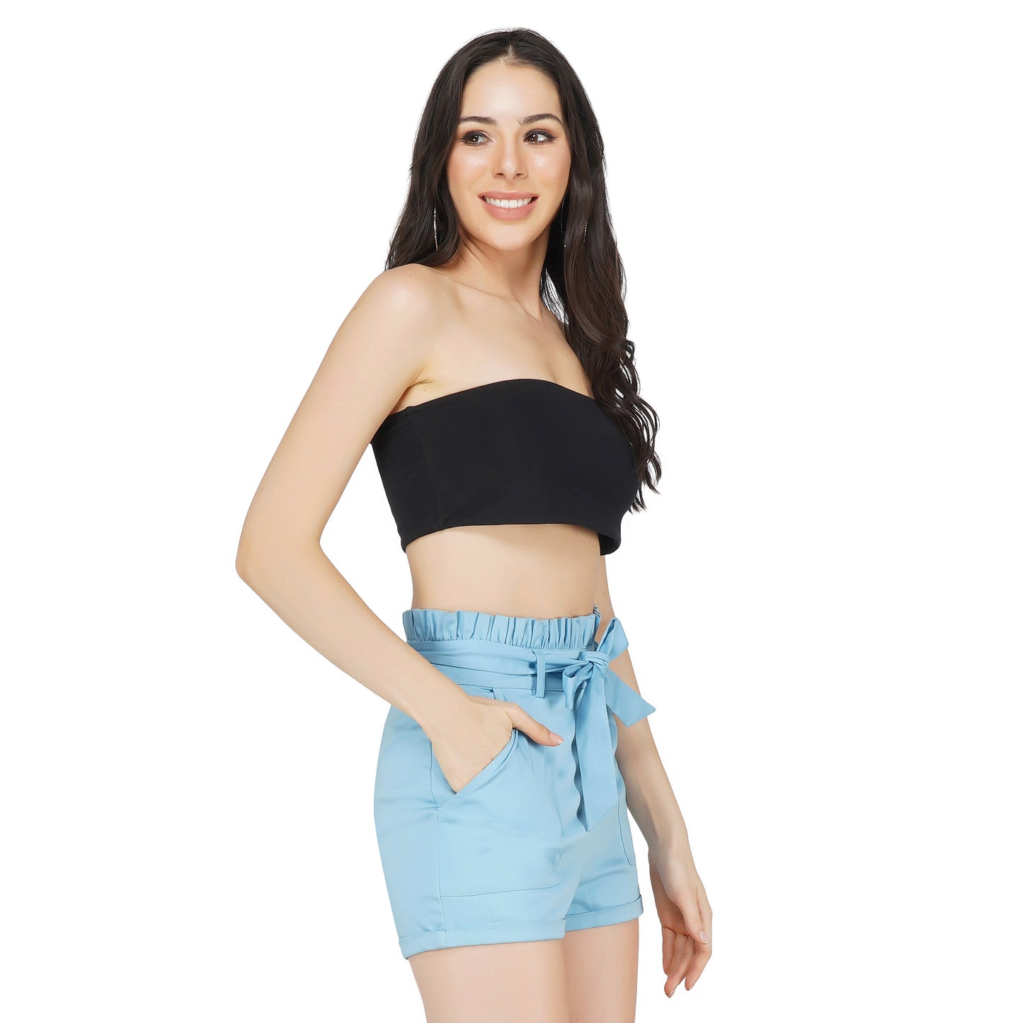 SLAY. Women's Black Strapless Tube Top-clothing-to-slay.myshopify.com-Crop Top