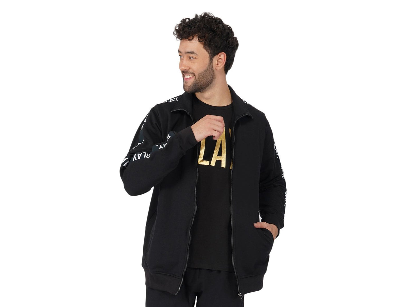 SLAY. Classic Men's Limited Edition Black Bomber Jacket-clothing-to-slay.myshopify.com-Tracksuit