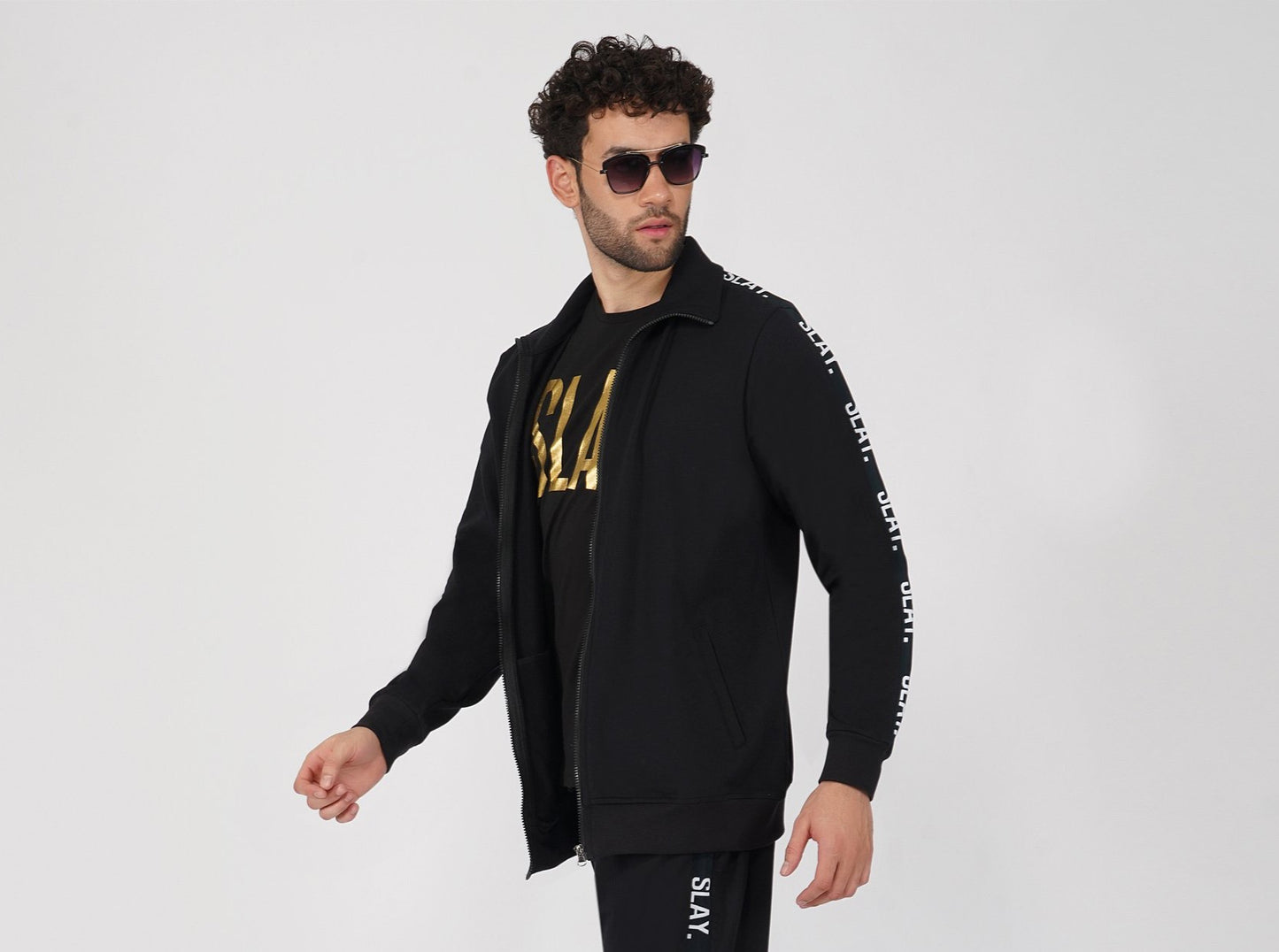 SLAY. Classic Men's Limited Edition Black Bomber Jacket-clothing-to-slay.myshopify.com-Tracksuit