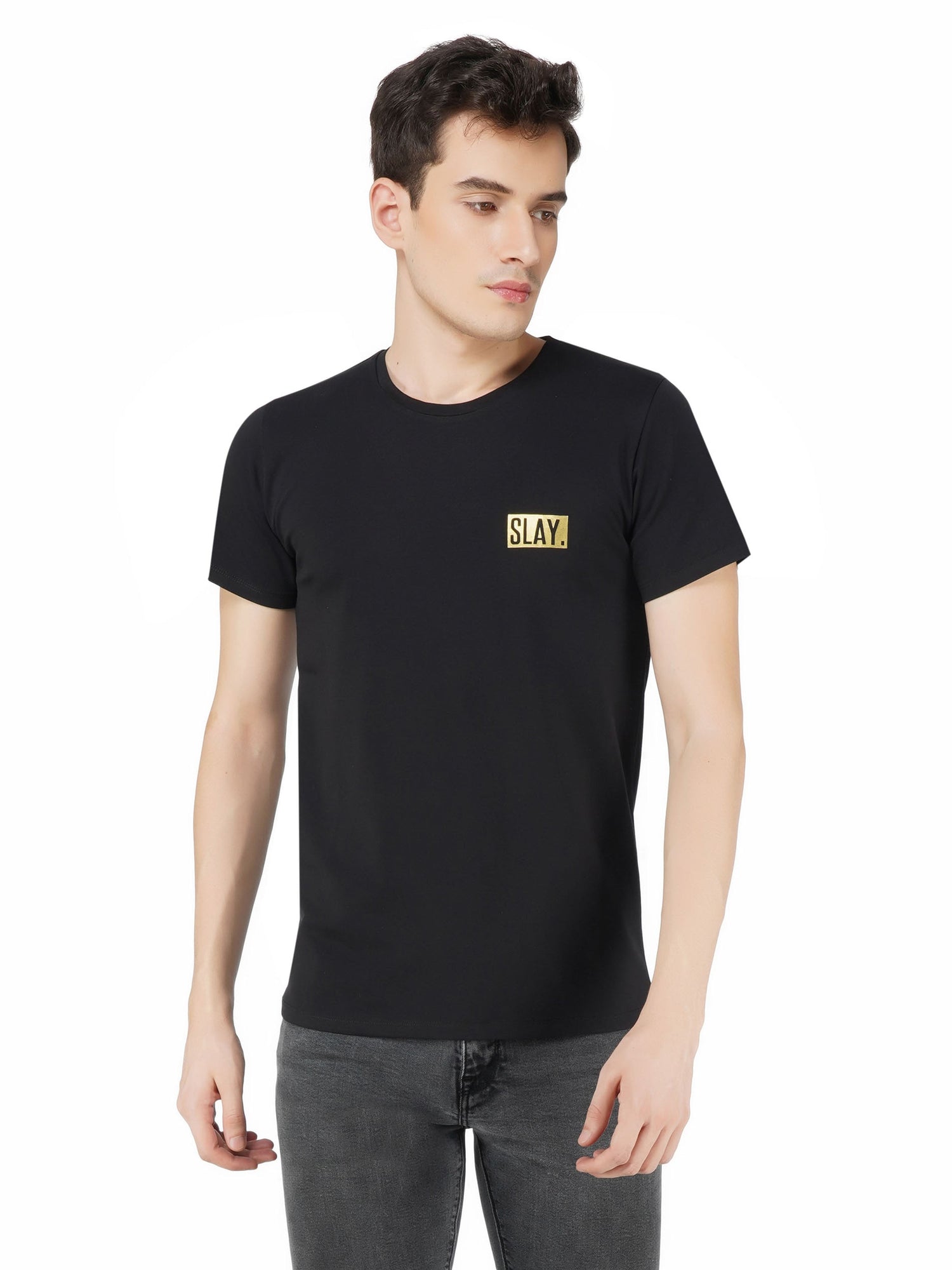 SLAY. Classic Men's Limited Edition Gold Foil Printed T-shirt-clothing-to-slay.myshopify.com-Tshirt