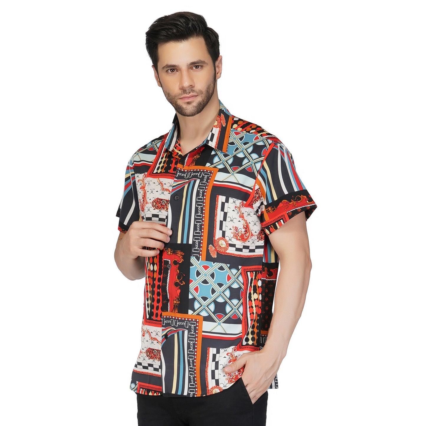 SLAY. Men's Abstract Print Designer Shirt