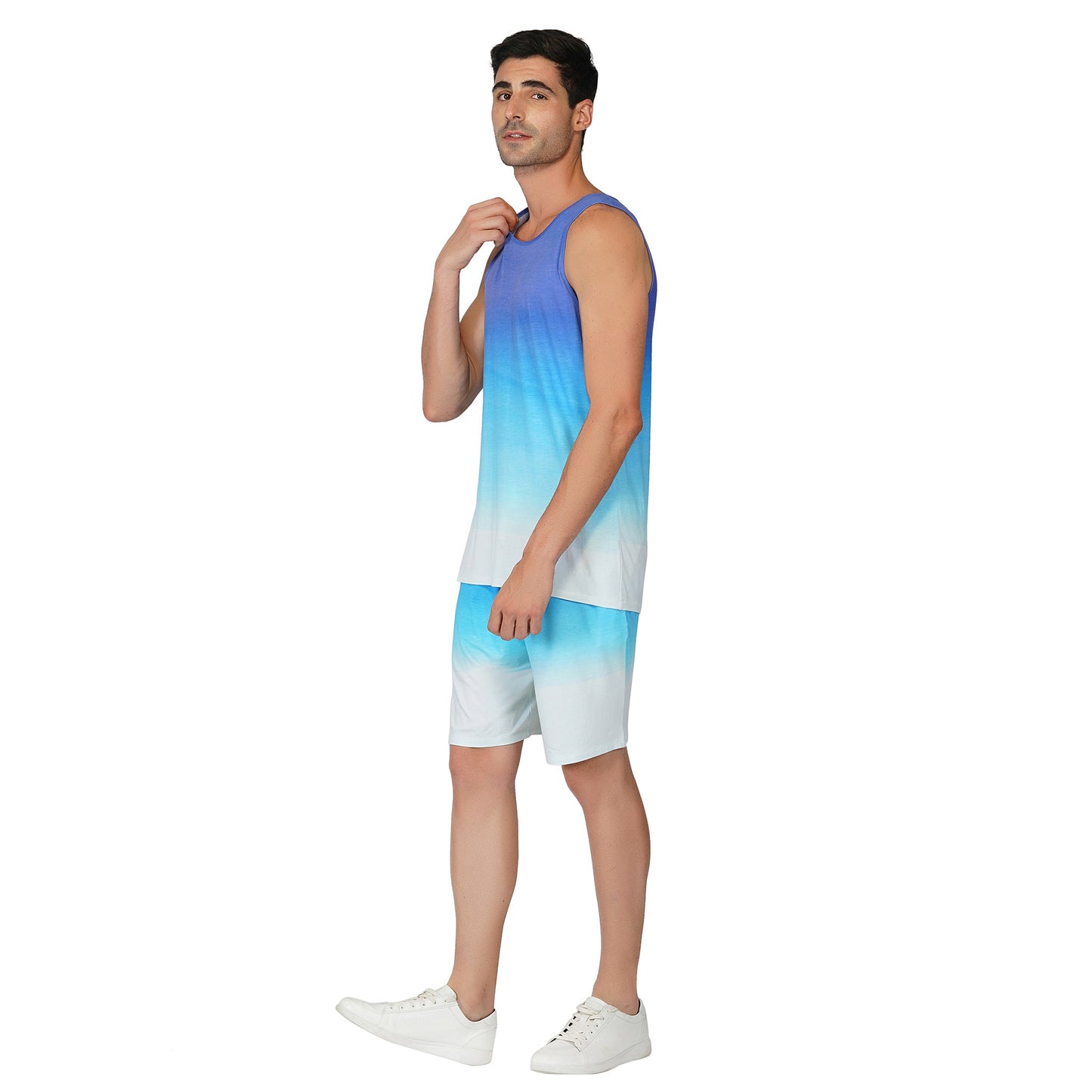 SLAY. Men's Blue to White Ombre Vest