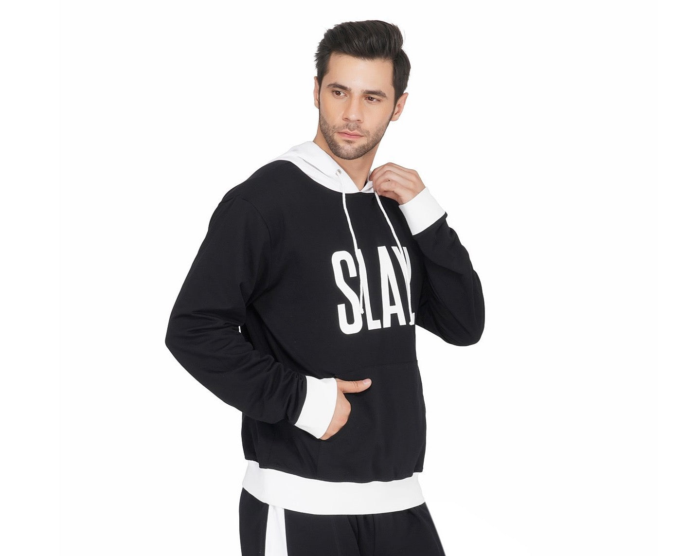 SLAY. Classic Men's Black & White Hoodie-clothing-to-slay.myshopify.com-Hoodie