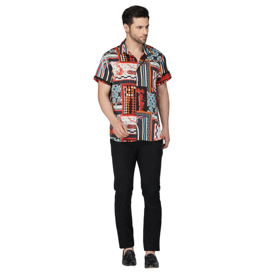 SLAY. Men's Abstract Print Designer Shirt