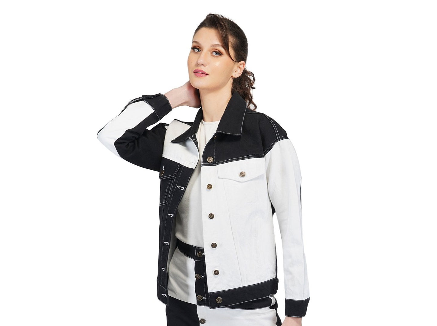 SLAY. Women's Colorblock Denim Jacket-clothing-to-slay.myshopify.com-Jacket