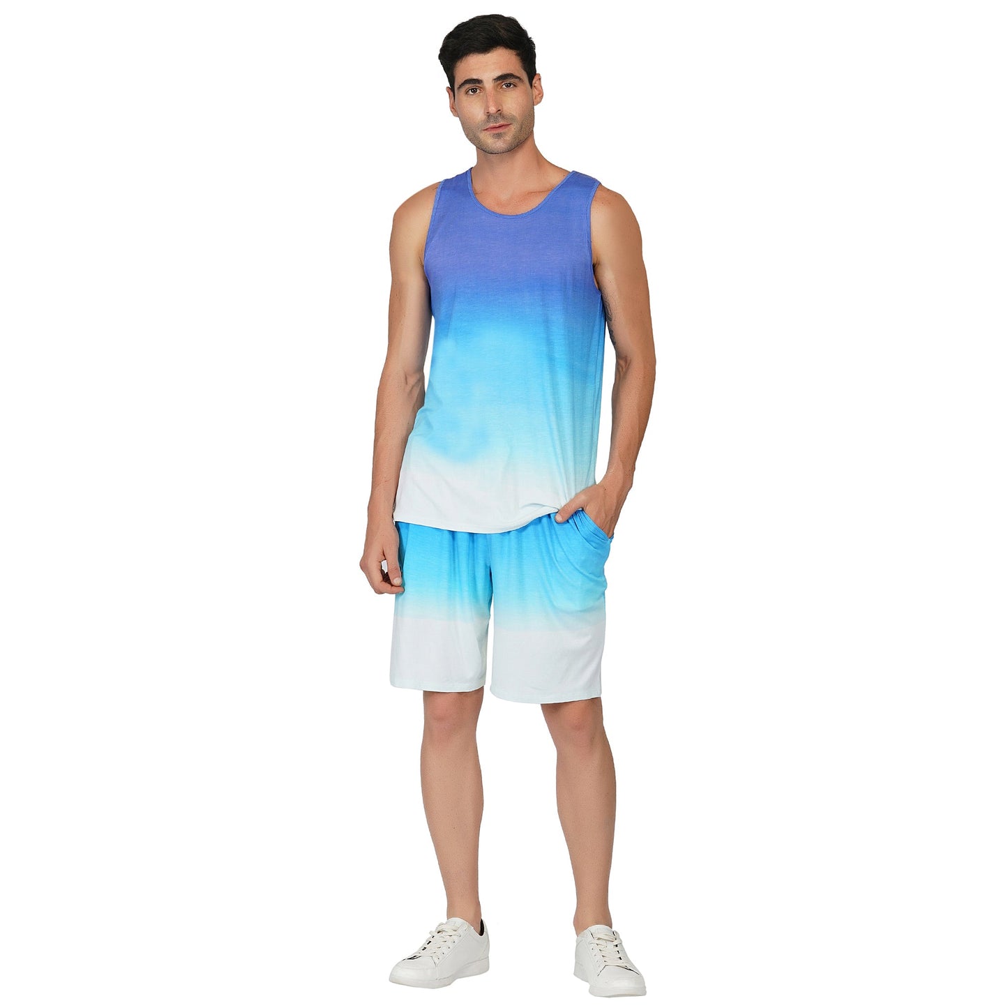 SLAY. Men's Blue to White Ombre Vest
