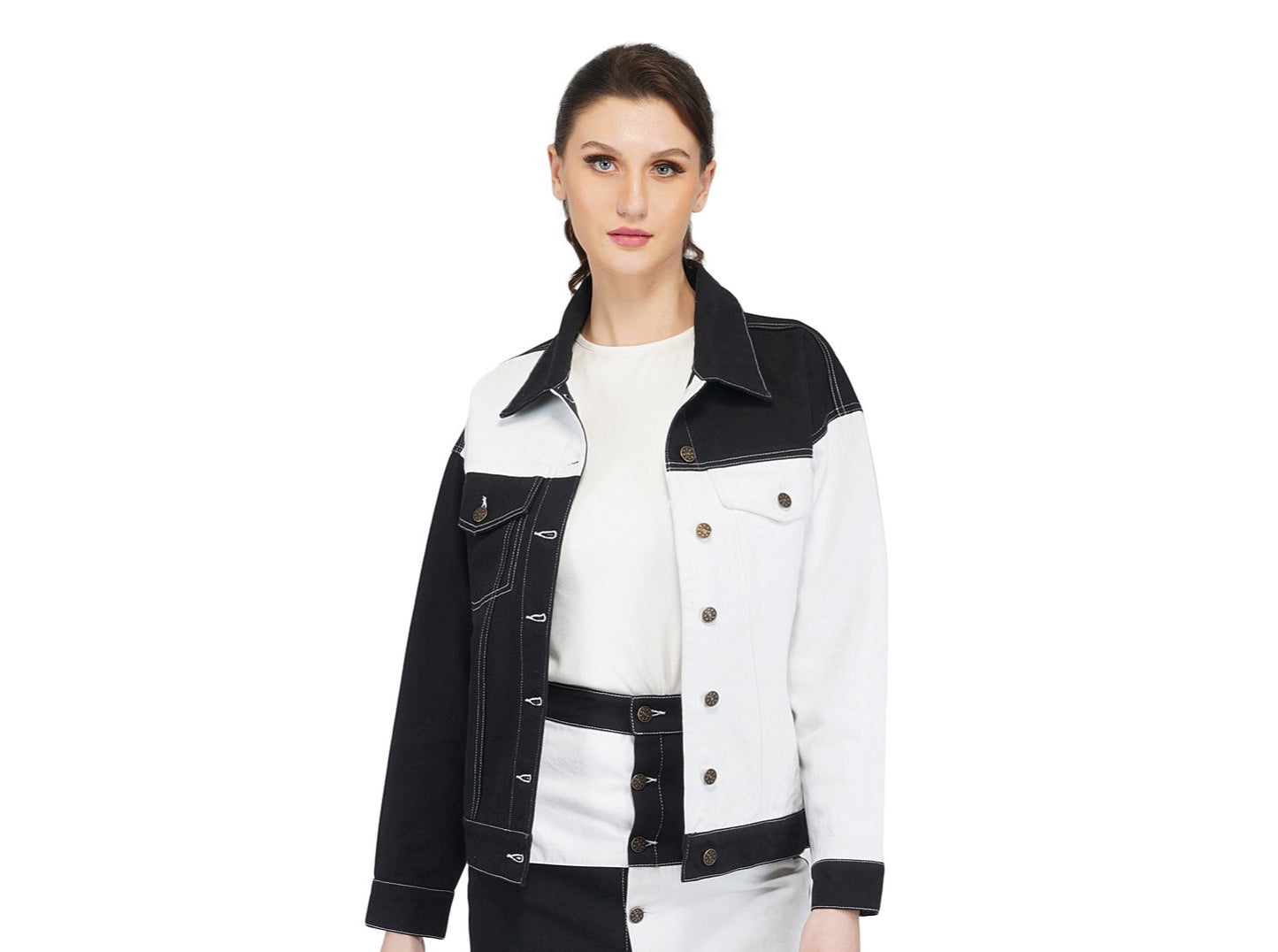 SLAY. Women's Colorblock Denim Jacket-clothing-to-slay.myshopify.com-Jacket
