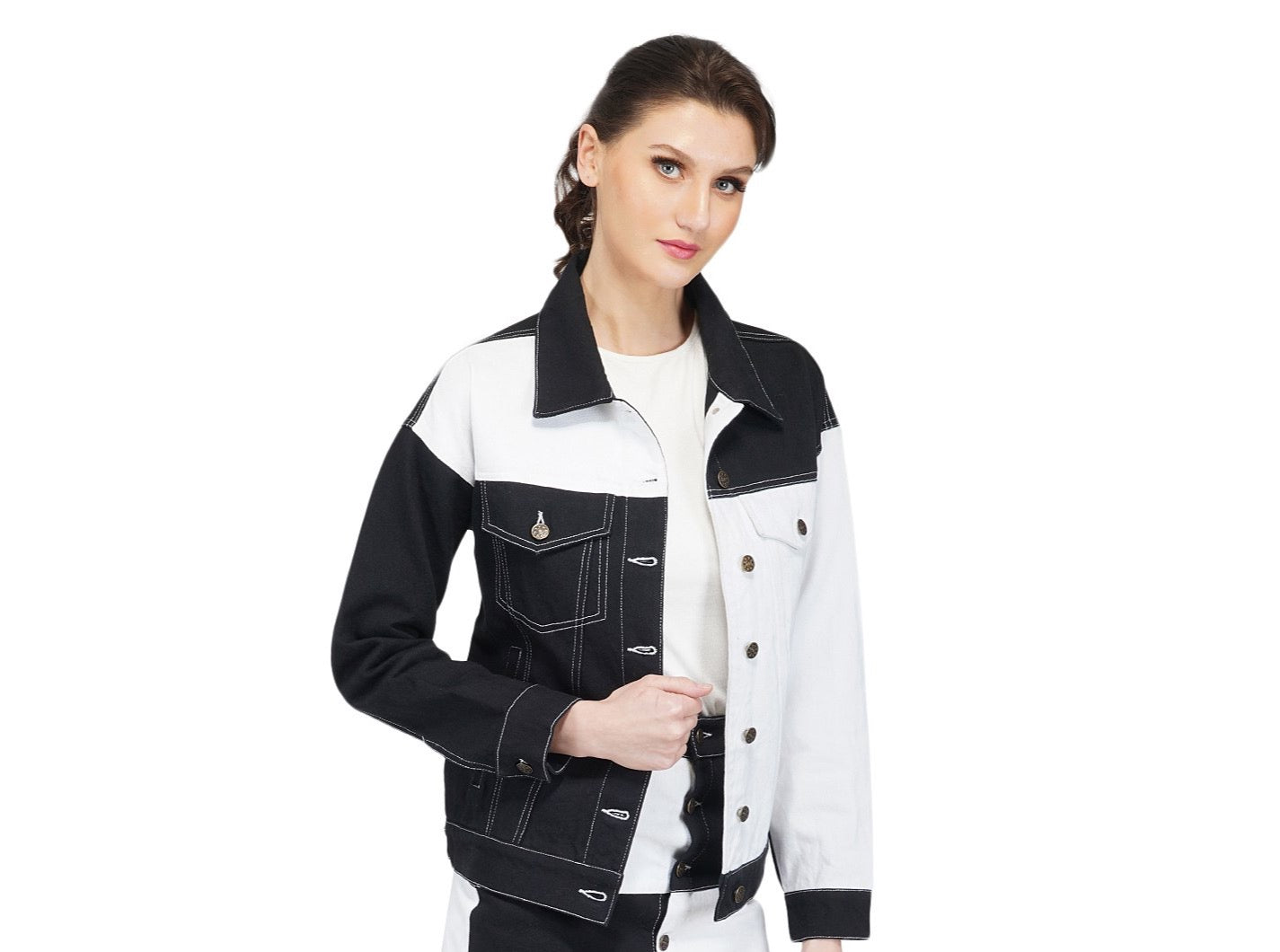 SLAY. Women's Colorblock Denim Jacket-clothing-to-slay.myshopify.com-Jacket