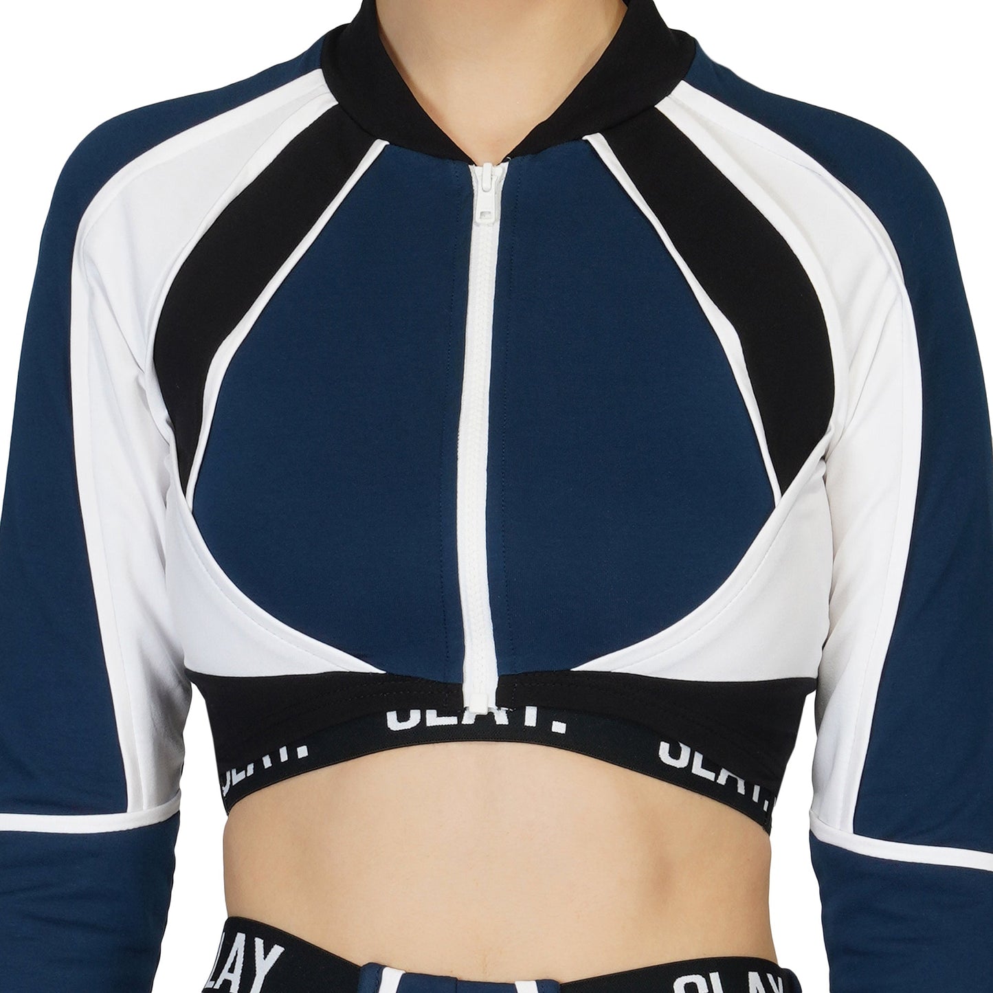 SLAY. Women's Navy Blue Activewear High Waist Cargo Pants