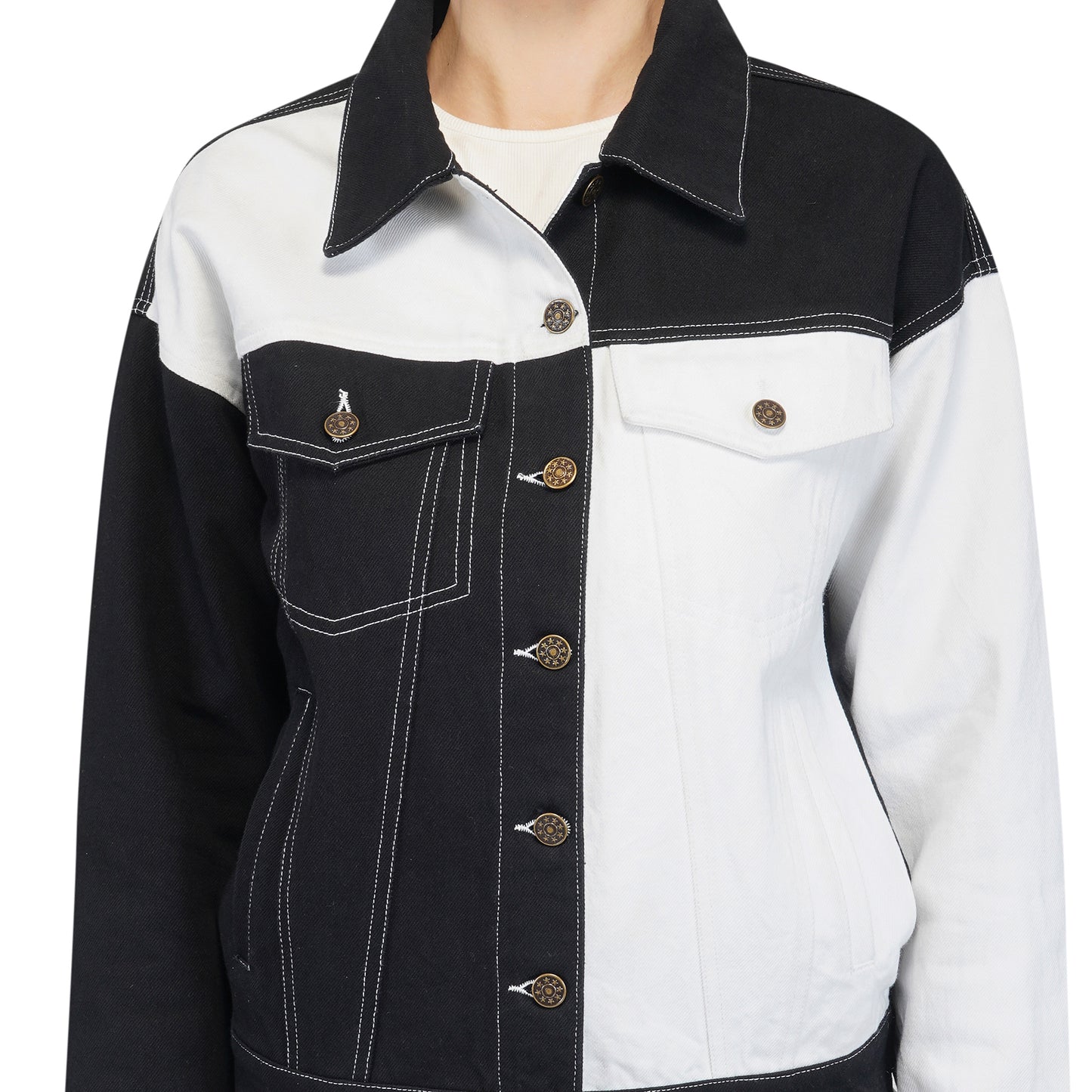 SLAY. Women's Colorblock Denim Jacket-clothing-to-slay.myshopify.com-Jacket