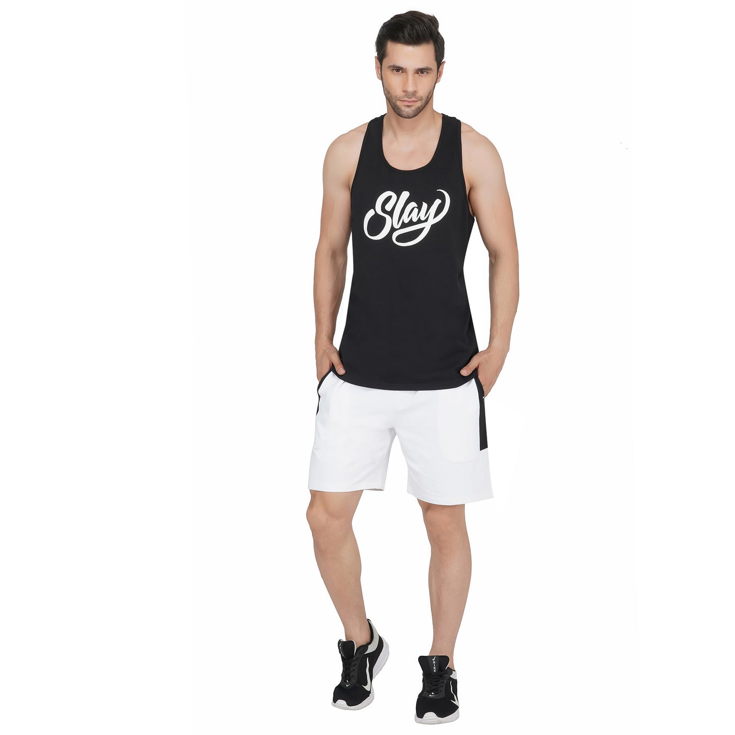 SLAY. Men's White Shorts-clothing-to-slay.myshopify.com-Men's Shorts