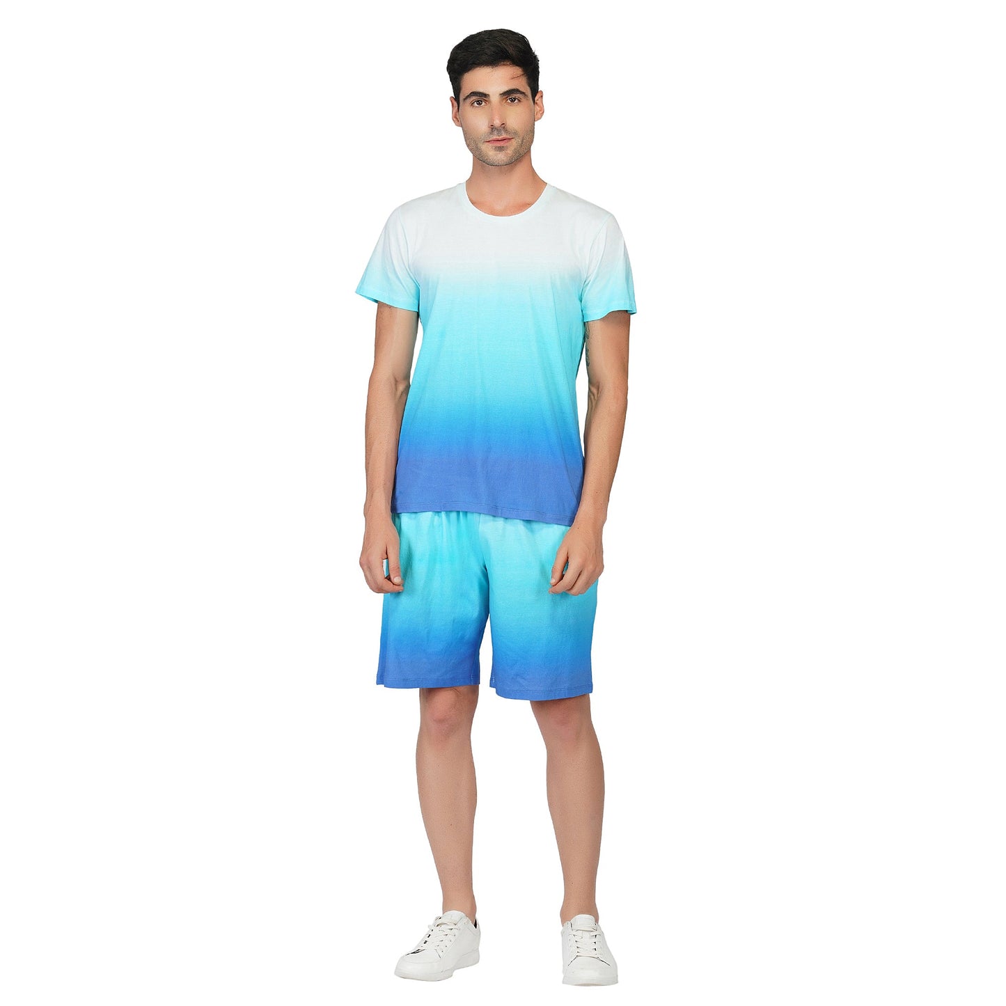 SLAY. Men's White to Blue Ombre T Shirt