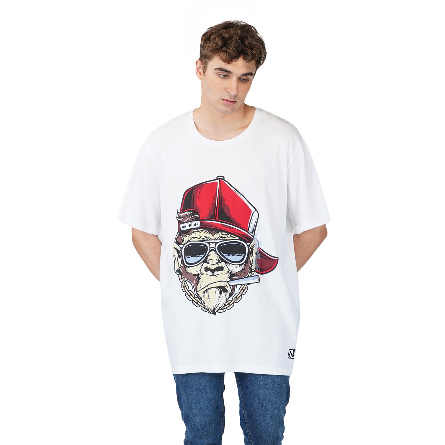SLAY. Men's Bored Ape Smoking NFT Oversized Drop shoulder T shirt