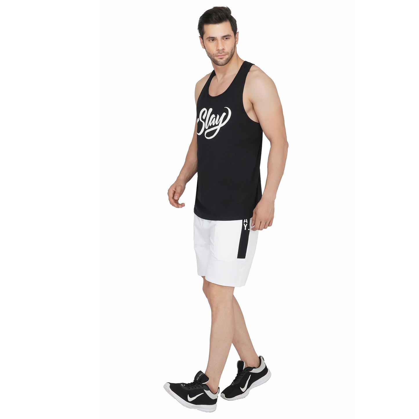 SLAY. Men's White Shorts-clothing-to-slay.myshopify.com-Men's Shorts