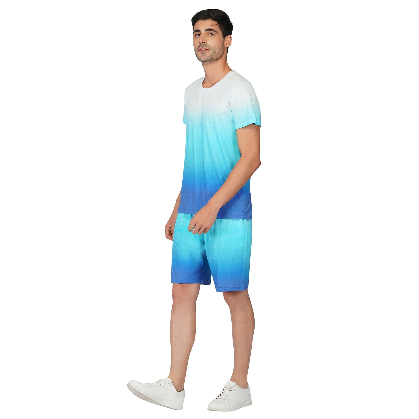 SLAY. Men's White to Blue Ombre T Shirt