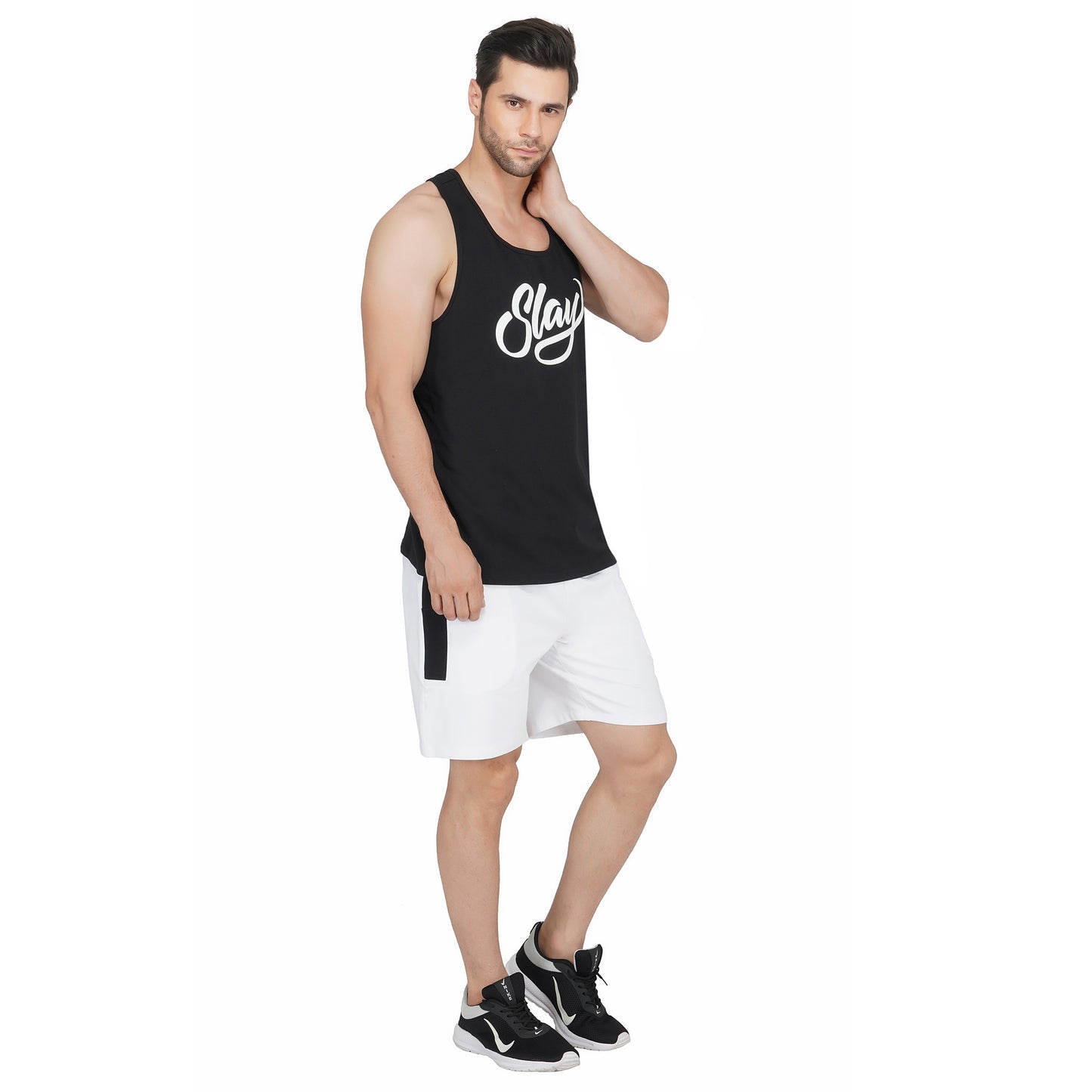 SLAY. Men's White Shorts-clothing-to-slay.myshopify.com-Men's Shorts
