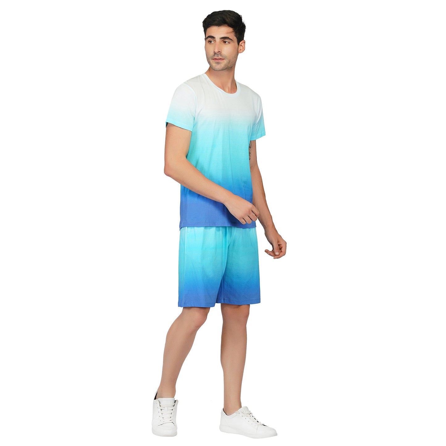 SLAY. Men's White to Blue Ombre T Shirt