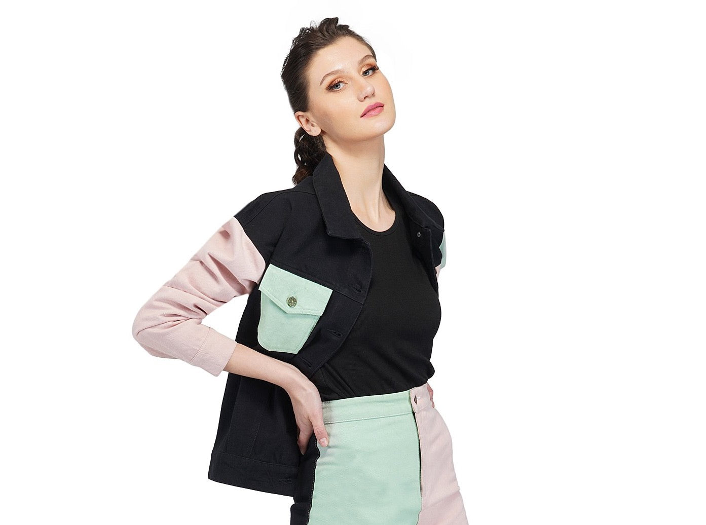 SLAY. Women's Colorblock Denim Jacket-clothing-to-slay.myshopify.com-Jacket