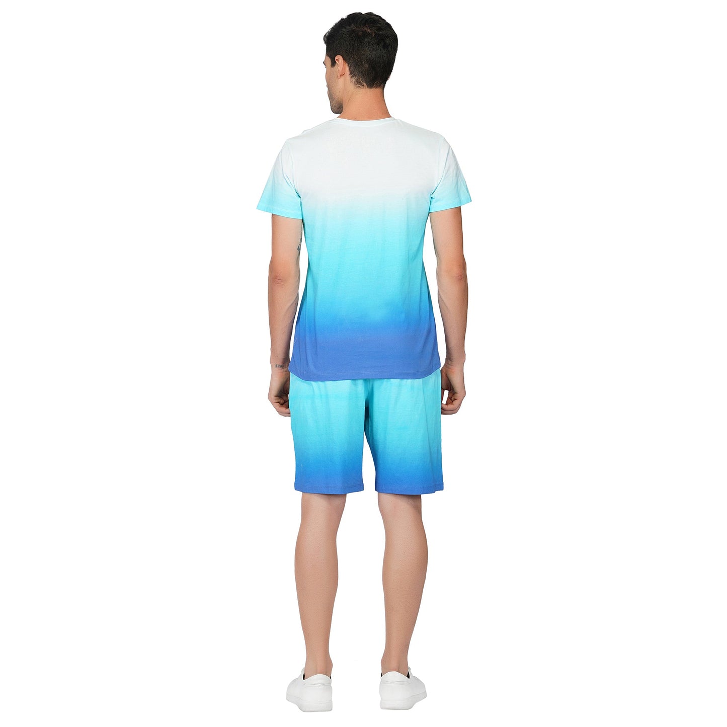SLAY. Men's White to Blue Ombre T Shirt
