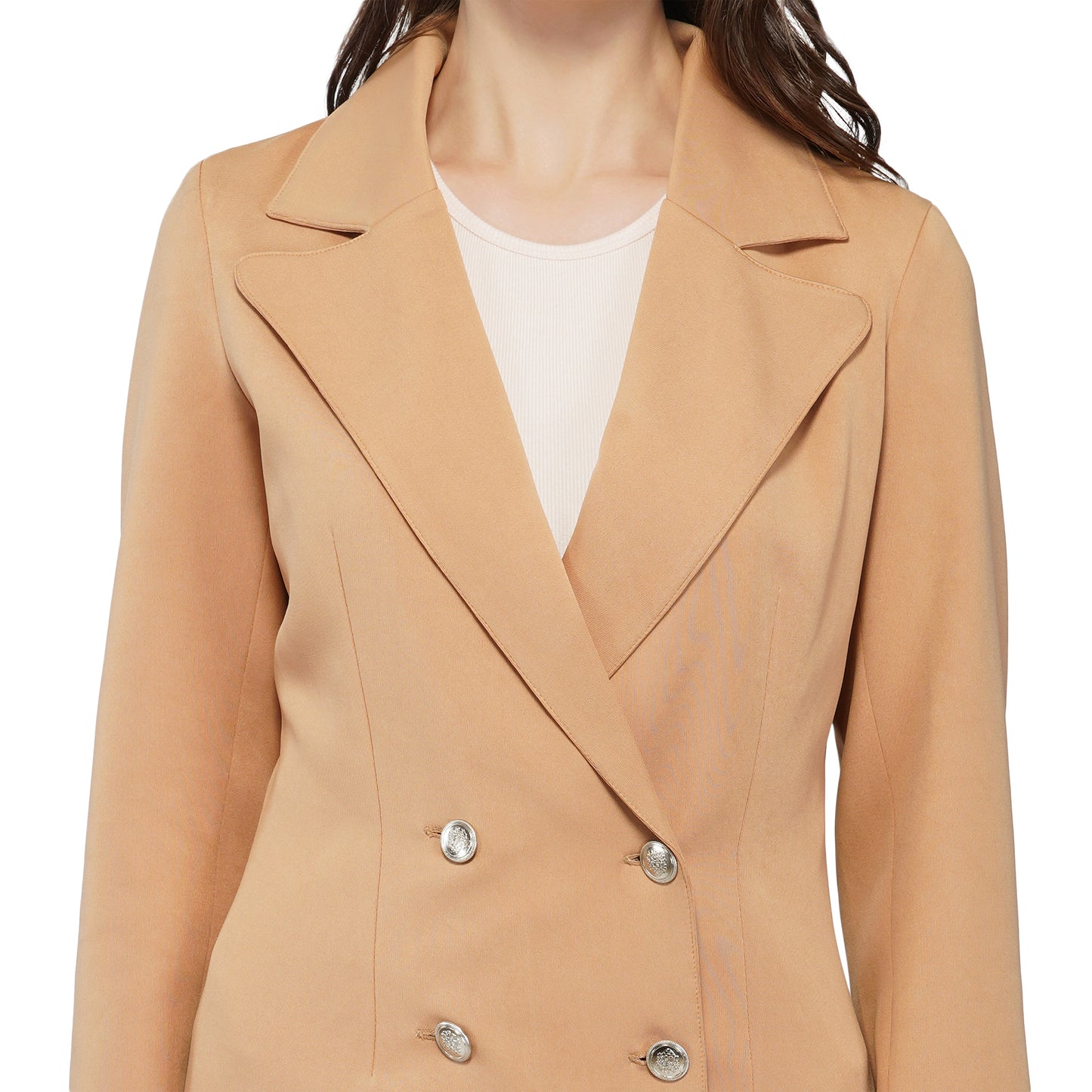SLAY. Women's Beige Tuxedo Blazer Pant Coord Set-clothing-to-slay.myshopify.com-Blazer Pant Coord Set