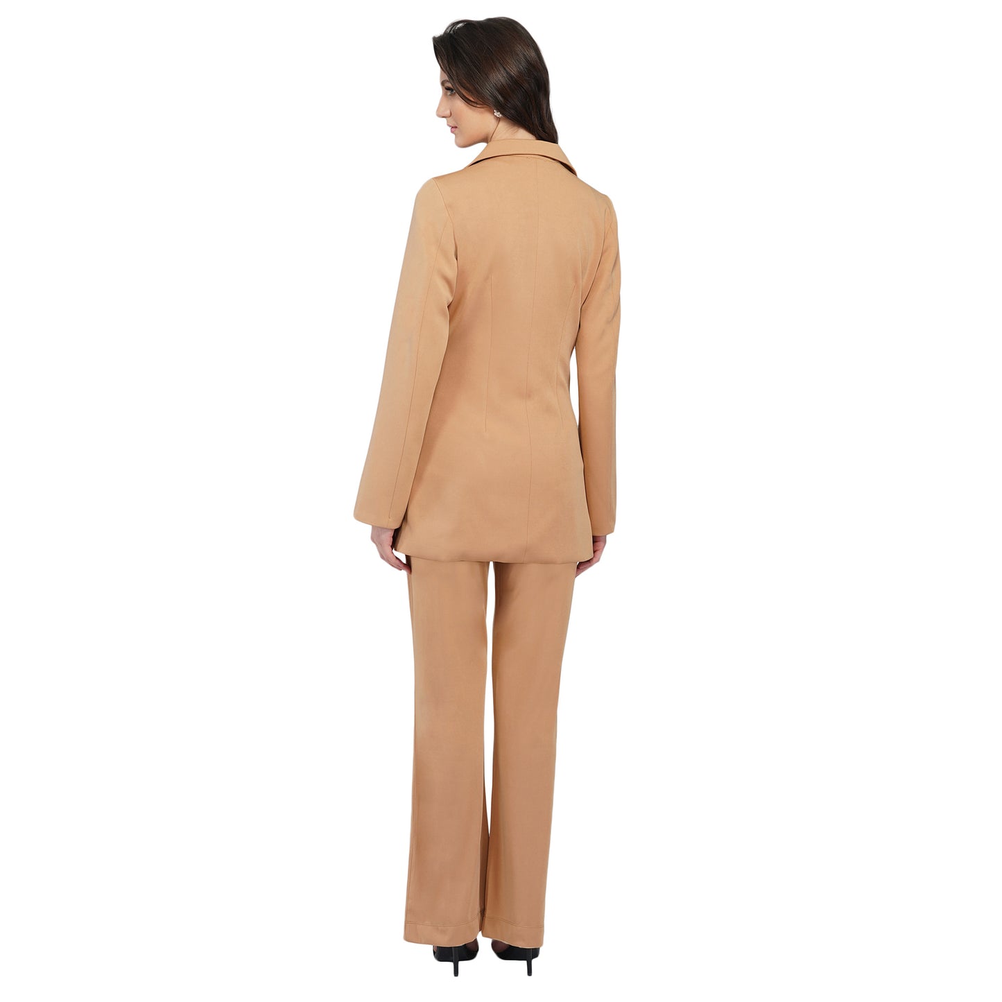 SLAY. Women's Beige Tuxedo Blazer Pant Coord Set-clothing-to-slay.myshopify.com-Blazer Pant Coord Set