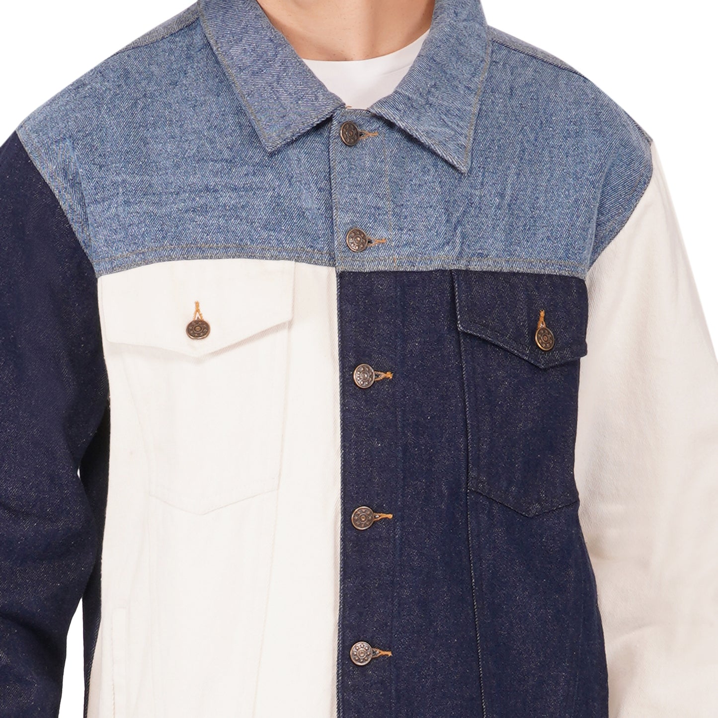 SLAY. Men's Full Sleeves Colorblock Denim Jacket-clothing-to-slay.myshopify.com-Jacket