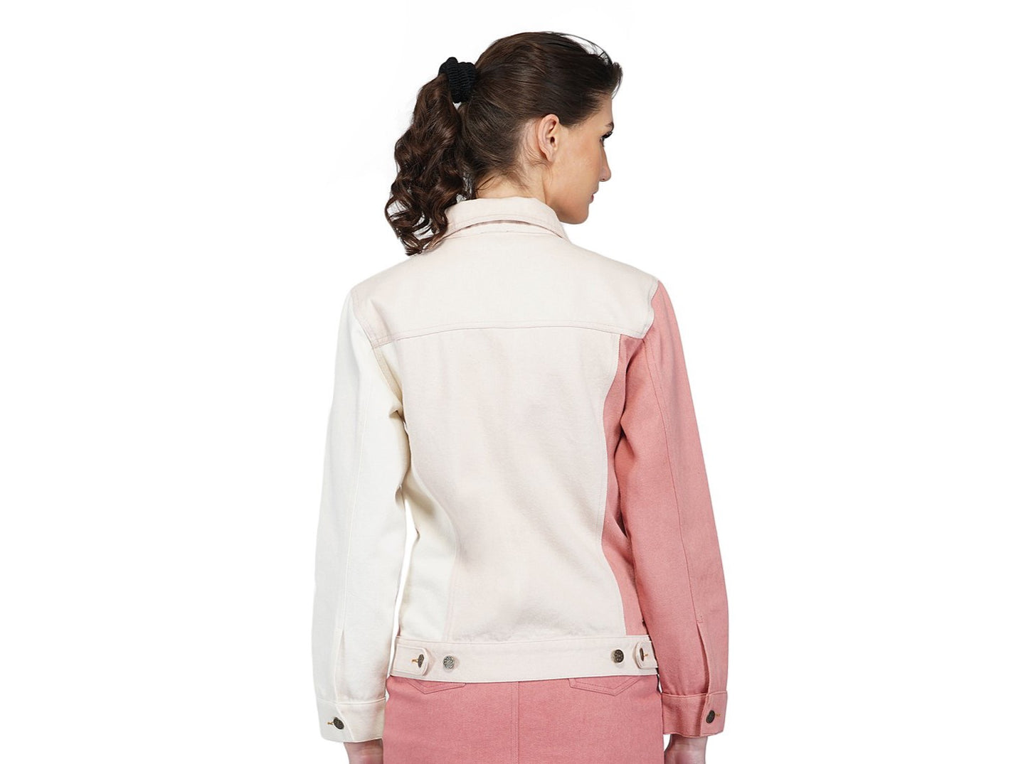 SLAY. Women's Pink & White Colorblock Denim Jacket-clothing-to-slay.myshopify.com-Jacket