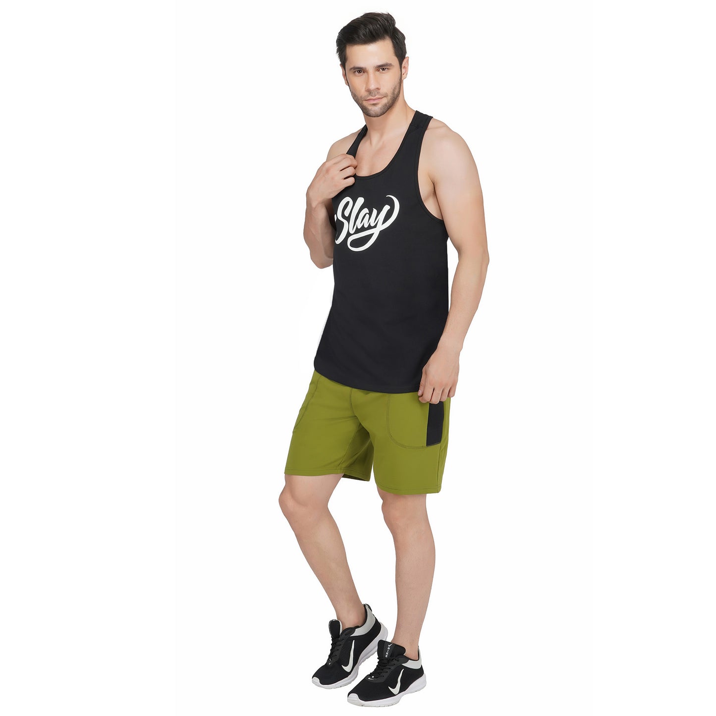 SLAY. Men's Olive Green Shorts-clothing-to-slay.myshopify.com-Men's Shorts