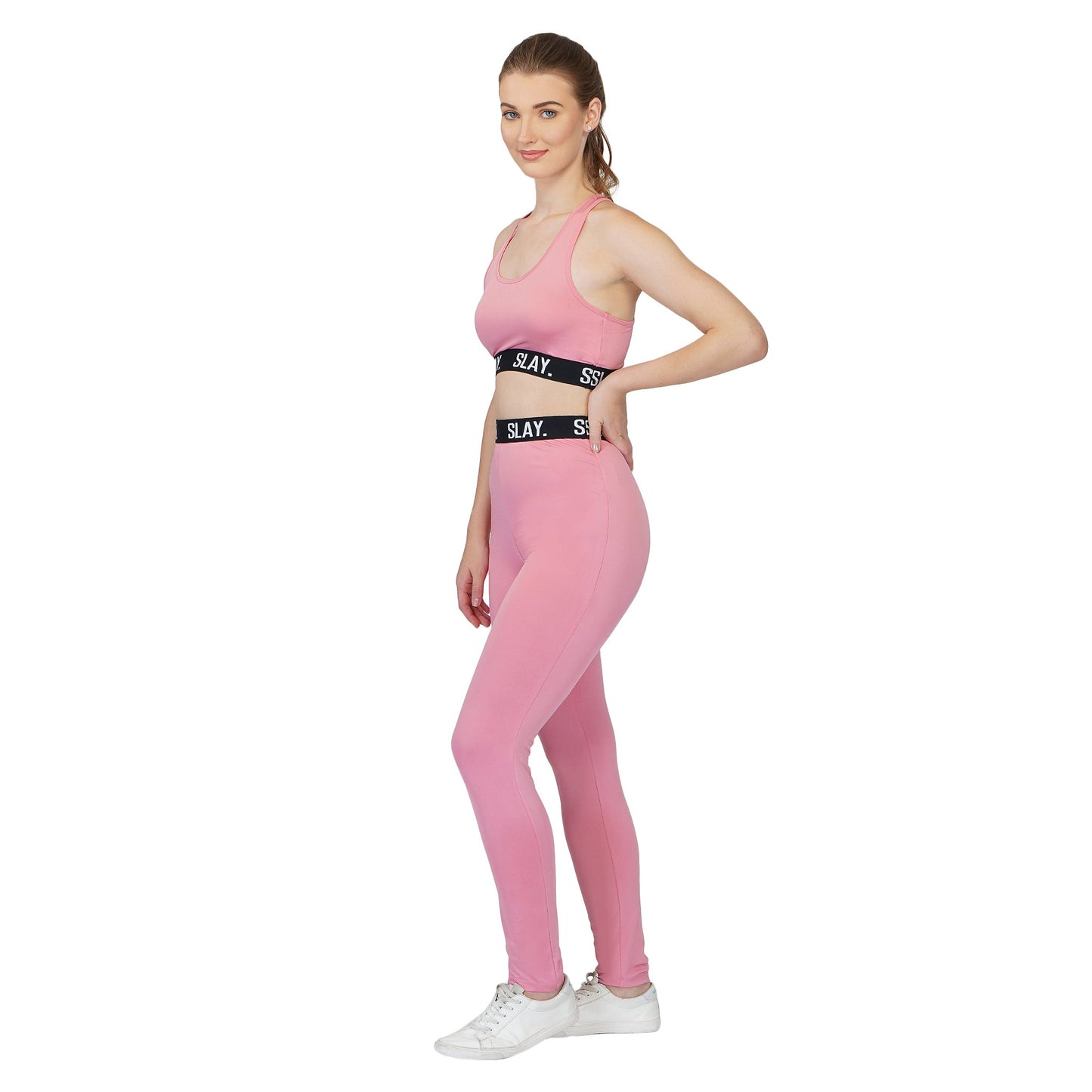 SLAY. Sport Women's Pink Activewear Crop Top