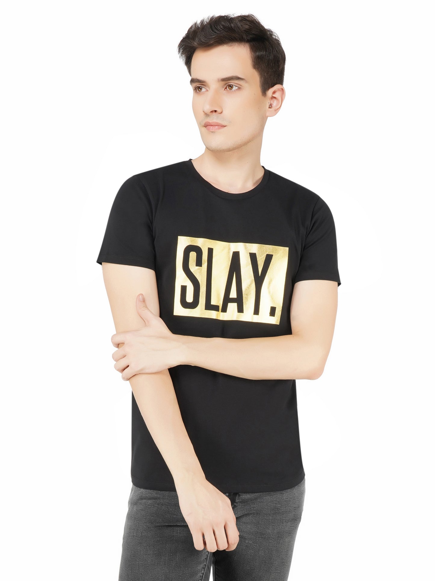 SLAY. Classic Men's Premium Limited Edition Gold Foil Printed T-shirt-clothing-to-slay.myshopify.com-T-Shirt