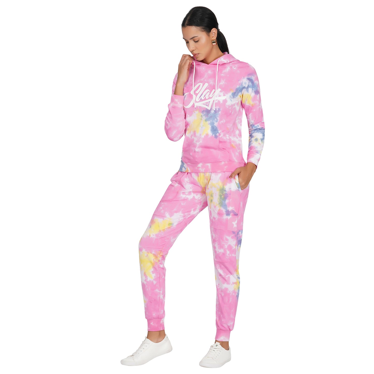 SLAY. Women's Pink Tie Dye Joggers-clothing-to-slay.myshopify.com-Tracksuit