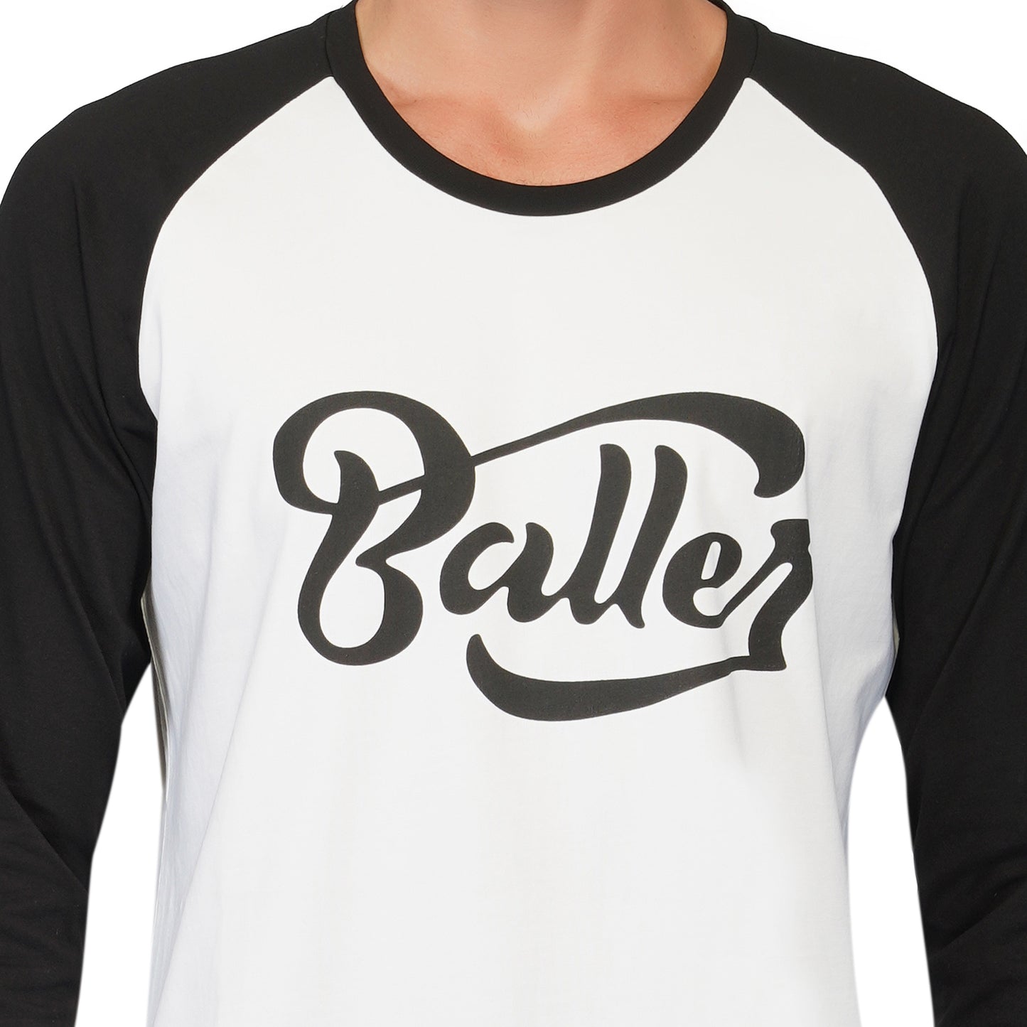 SLAY. Men's BALLER Edition Full Sleeves Colorblock Printed T-shirt
