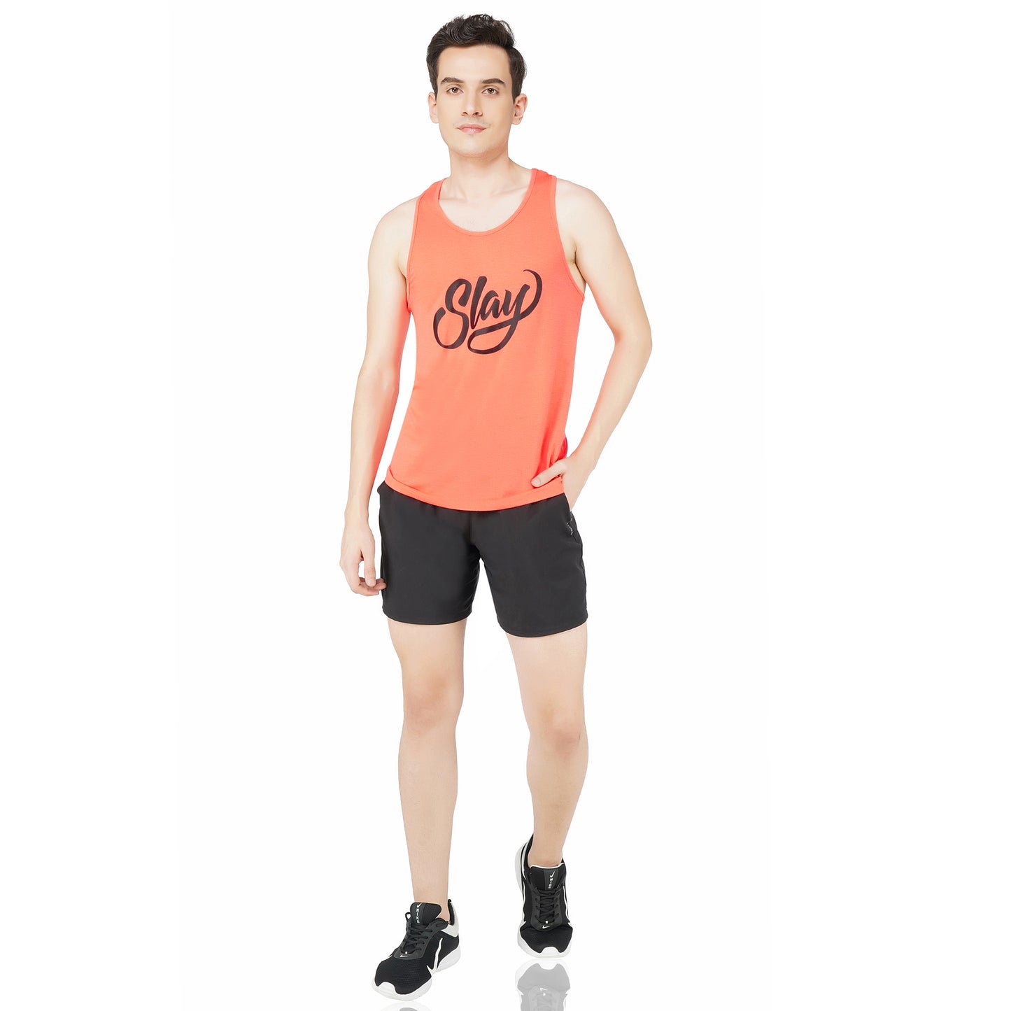 SLAY. Sport Men's Neon Pink Printed Vest-clothing-to-slay.myshopify.com-T-Shirt
