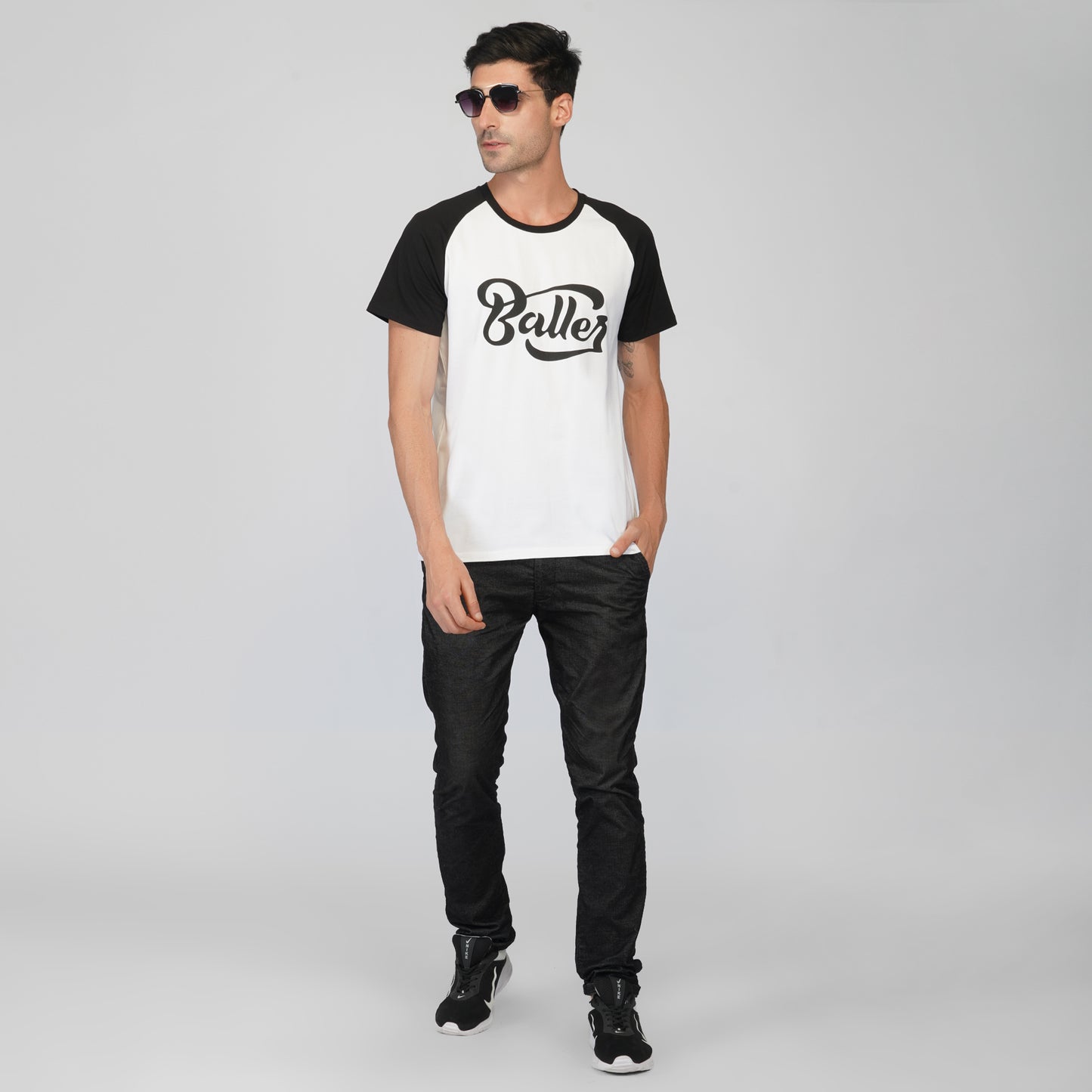 SLAY. Men's BALLER Edition Colorblock Printed T-shirt