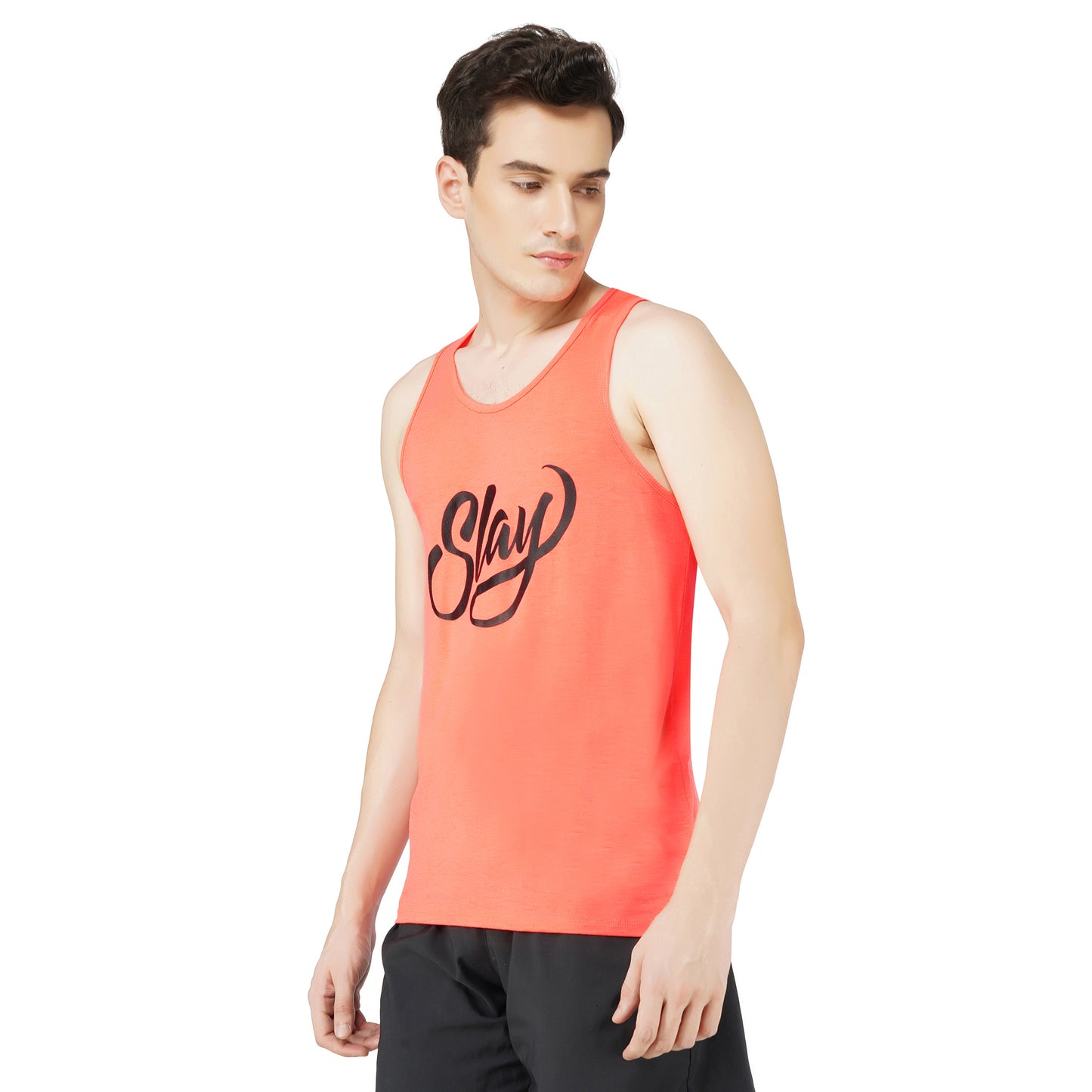 SLAY. Sport Men's Neon Pink Printed Vest-clothing-to-slay.myshopify.com-T-Shirt