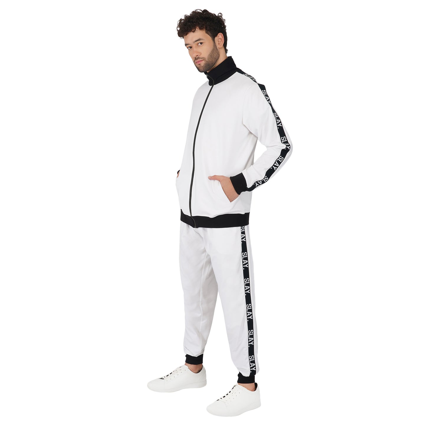 SLAY. Classic Men's Limited Edition White Tracksuit-clothing-to-slay.myshopify.com-Tracksuit