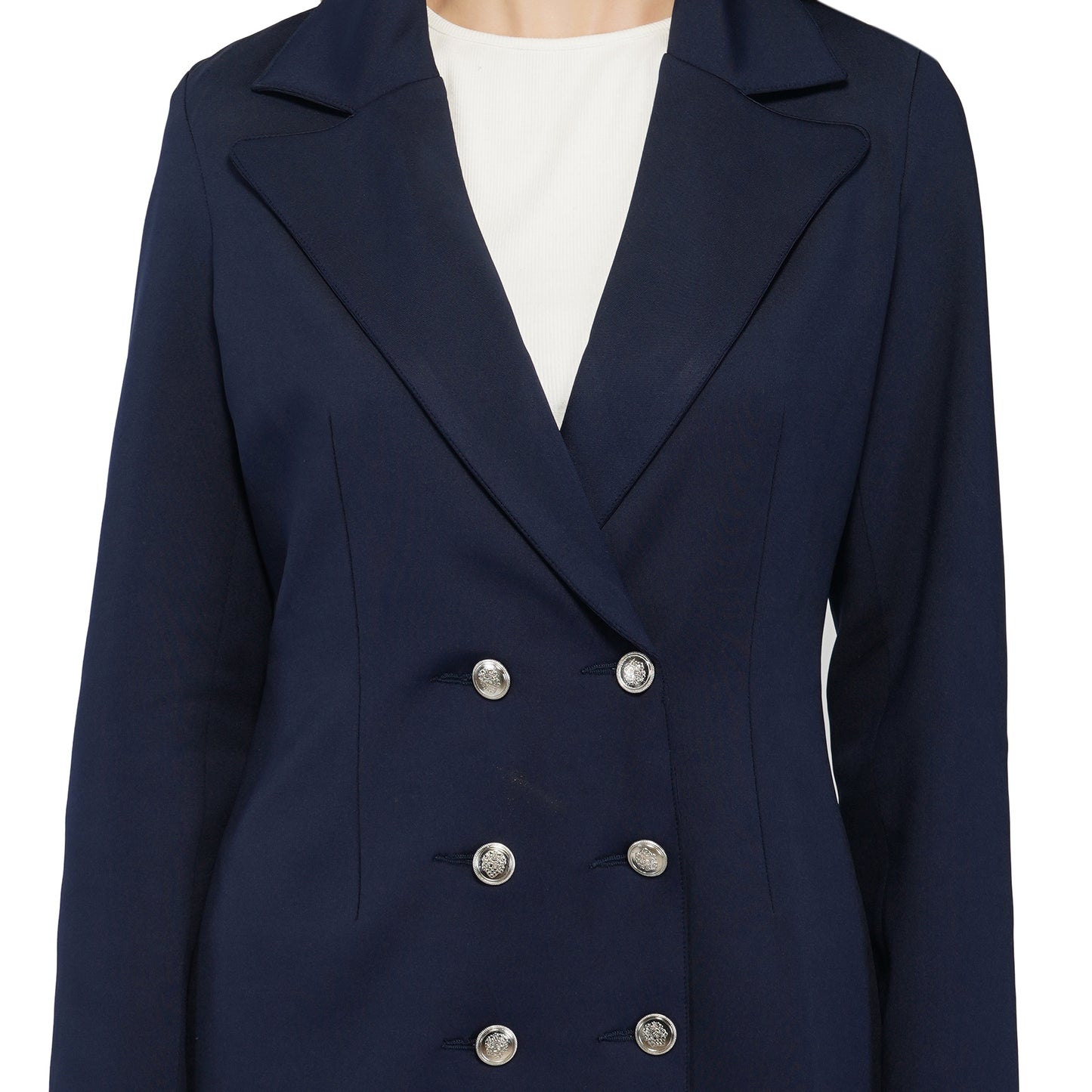 SLAY. Women's Navy Blue Tuxedo Blazer Pant Coord Set-clothing-to-slay.myshopify.com-Blazer Pant Coord Set