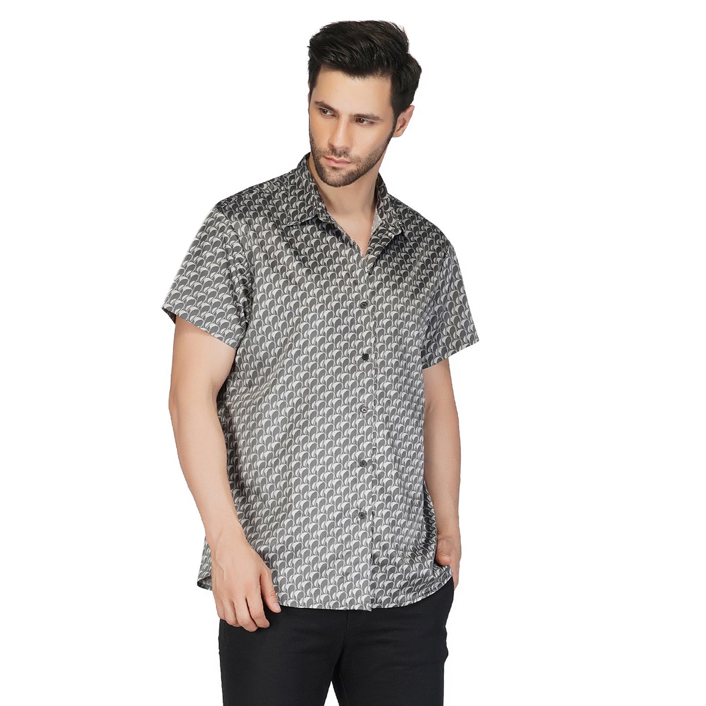 SLAY. Men's Fish Eye Pattern Designer Shirt