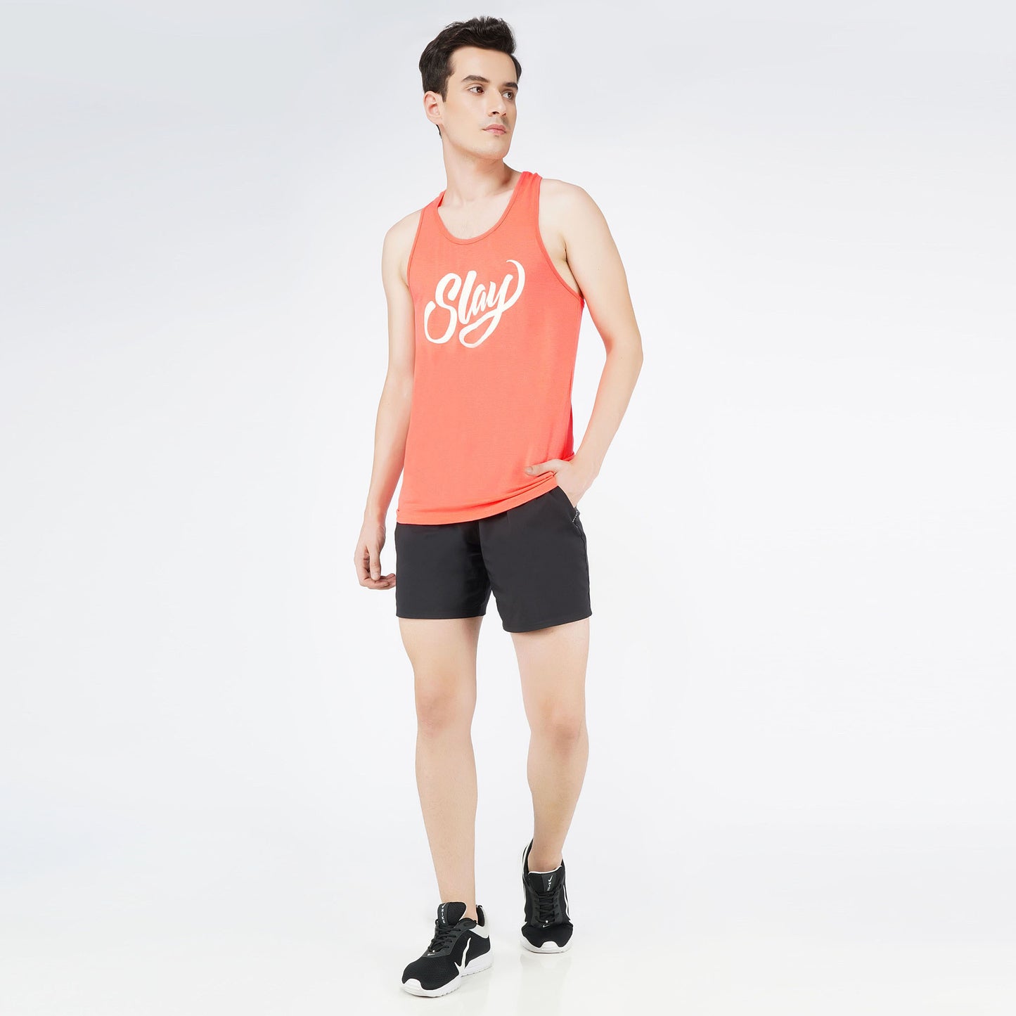 SLAY. Sport Men's Neon Pink Printed Vest-clothing-to-slay.myshopify.com-T-Shirt