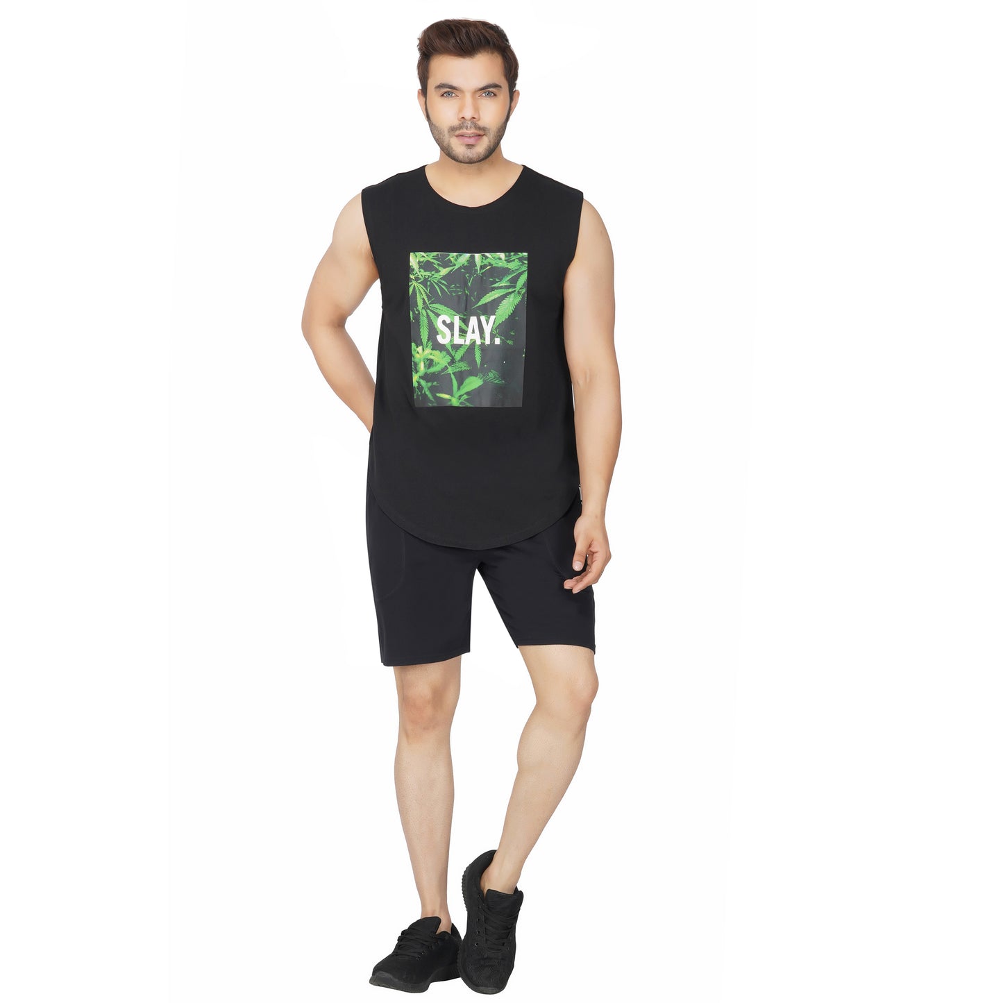 SLAY. Men's 4/20 Edition Printed Sleeveless Dropcut T-shirt-clothing-to-slay.myshopify.com-SLEEVELESS DROPCUT