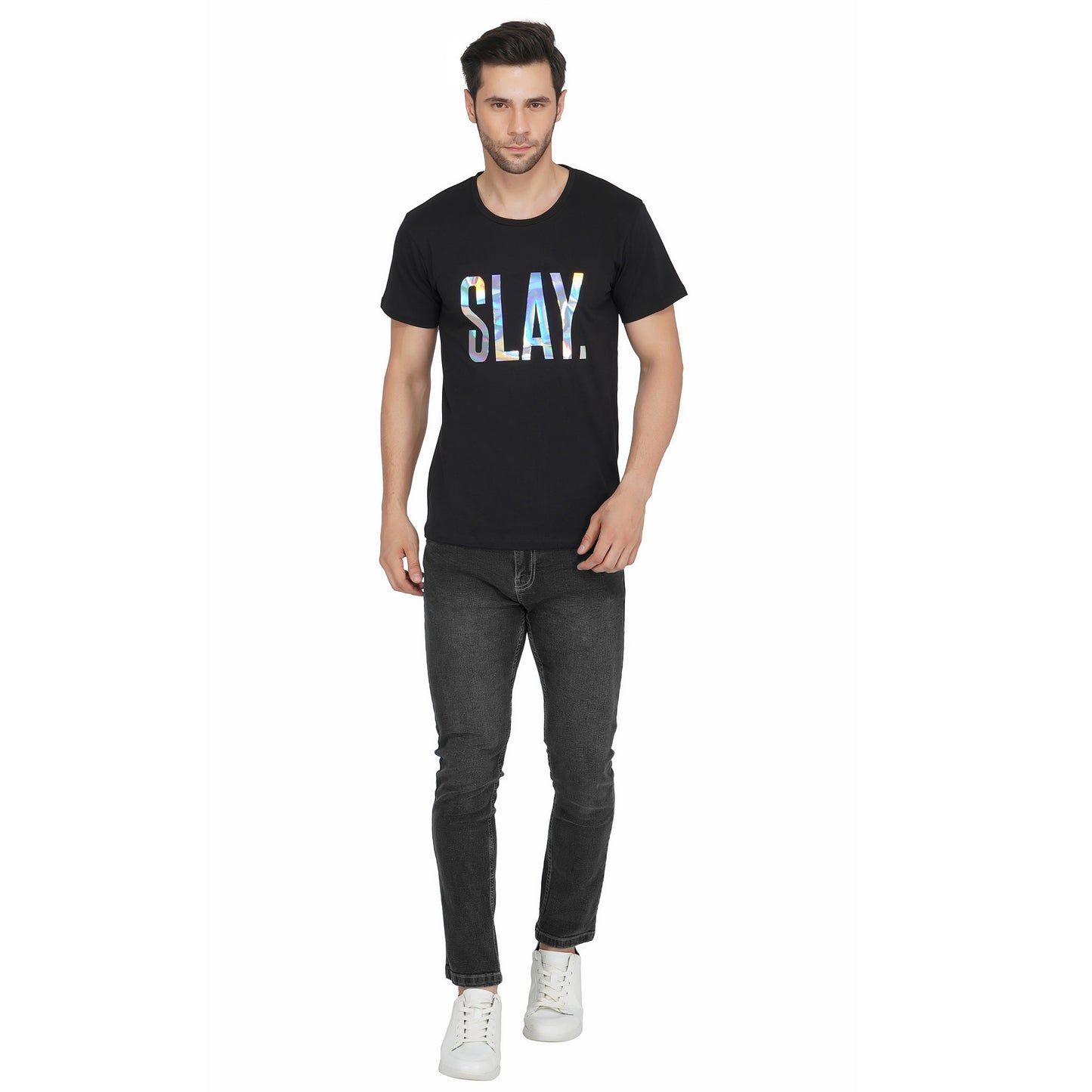 SLAY. Men's Limited Edition Holographic Reflective Foil Print T-shirt-clothing-to-slay.myshopify.com-T-Shirt