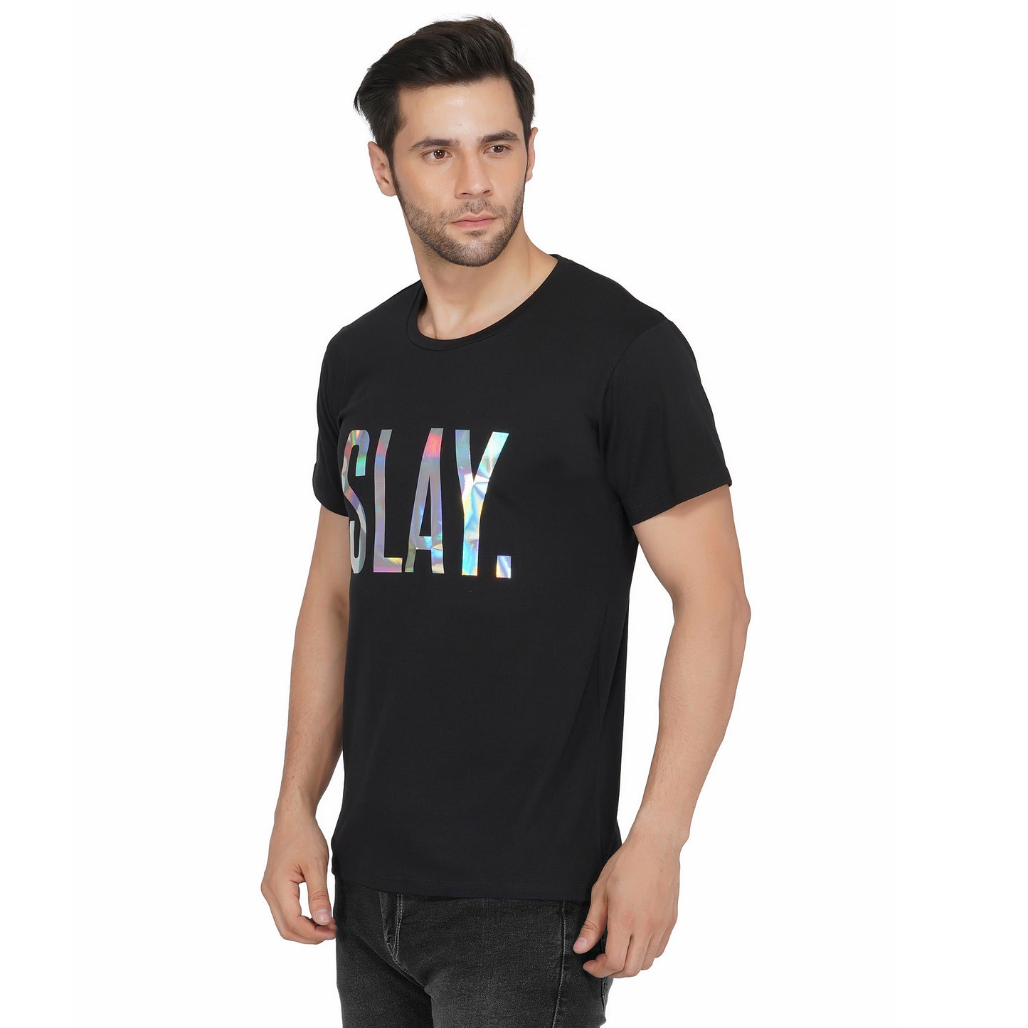 SLAY. Men's Limited Edition Holographic Reflective Foil Print T-shirt-clothing-to-slay.myshopify.com-T-Shirt
