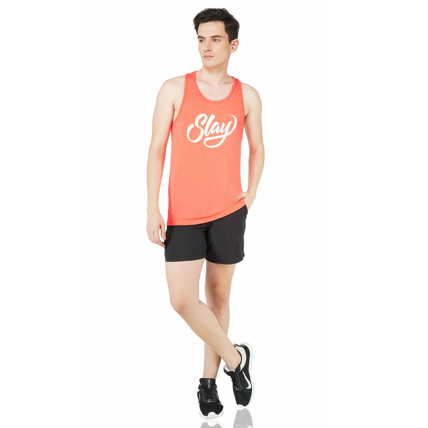 SLAY. Sport Men's Neon Pink Printed Vest-clothing-to-slay.myshopify.com-T-Shirt