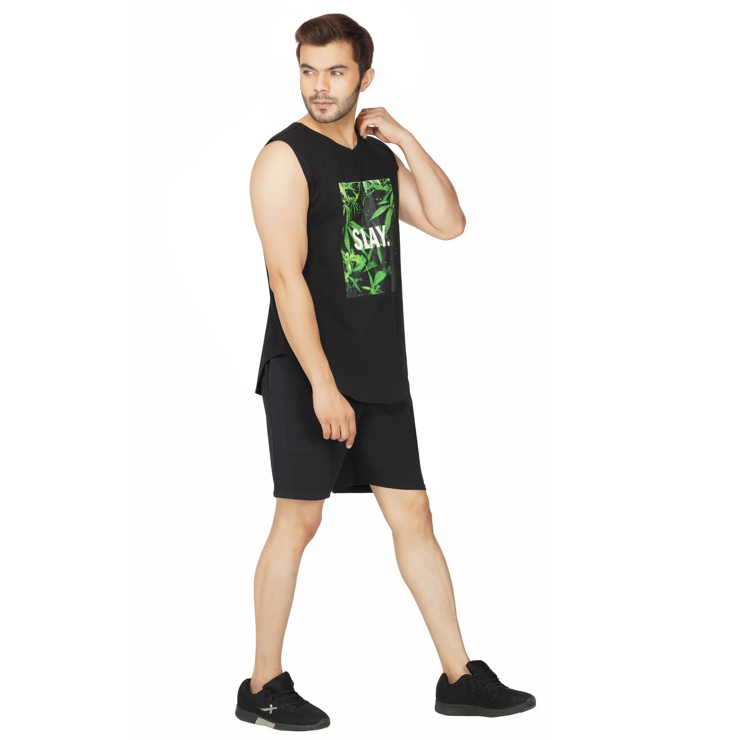 SLAY. Men's 4/20 Edition Printed Sleeveless Dropcut T-shirt-clothing-to-slay.myshopify.com-SLEEVELESS DROPCUT