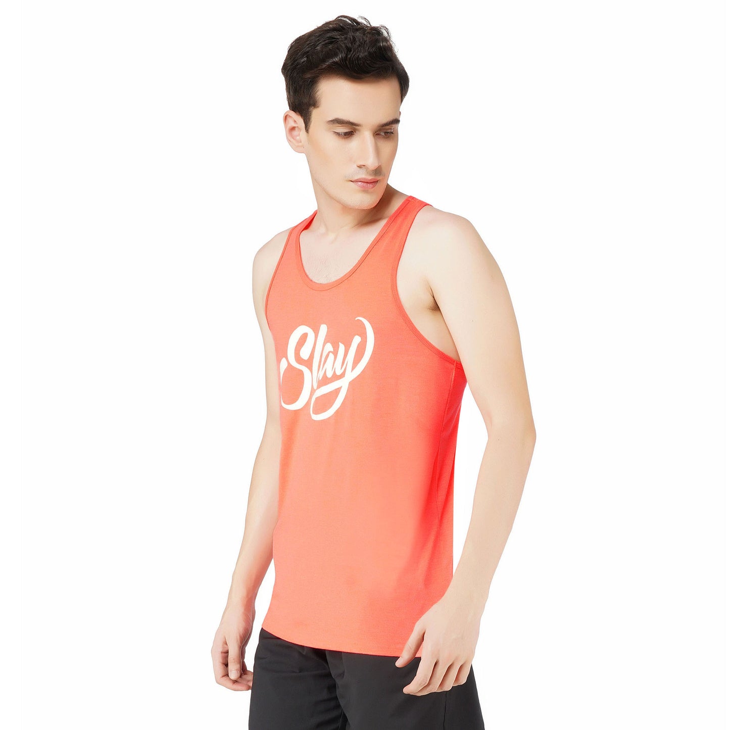 SLAY. Sport Men's Neon Pink Printed Vest-clothing-to-slay.myshopify.com-T-Shirt