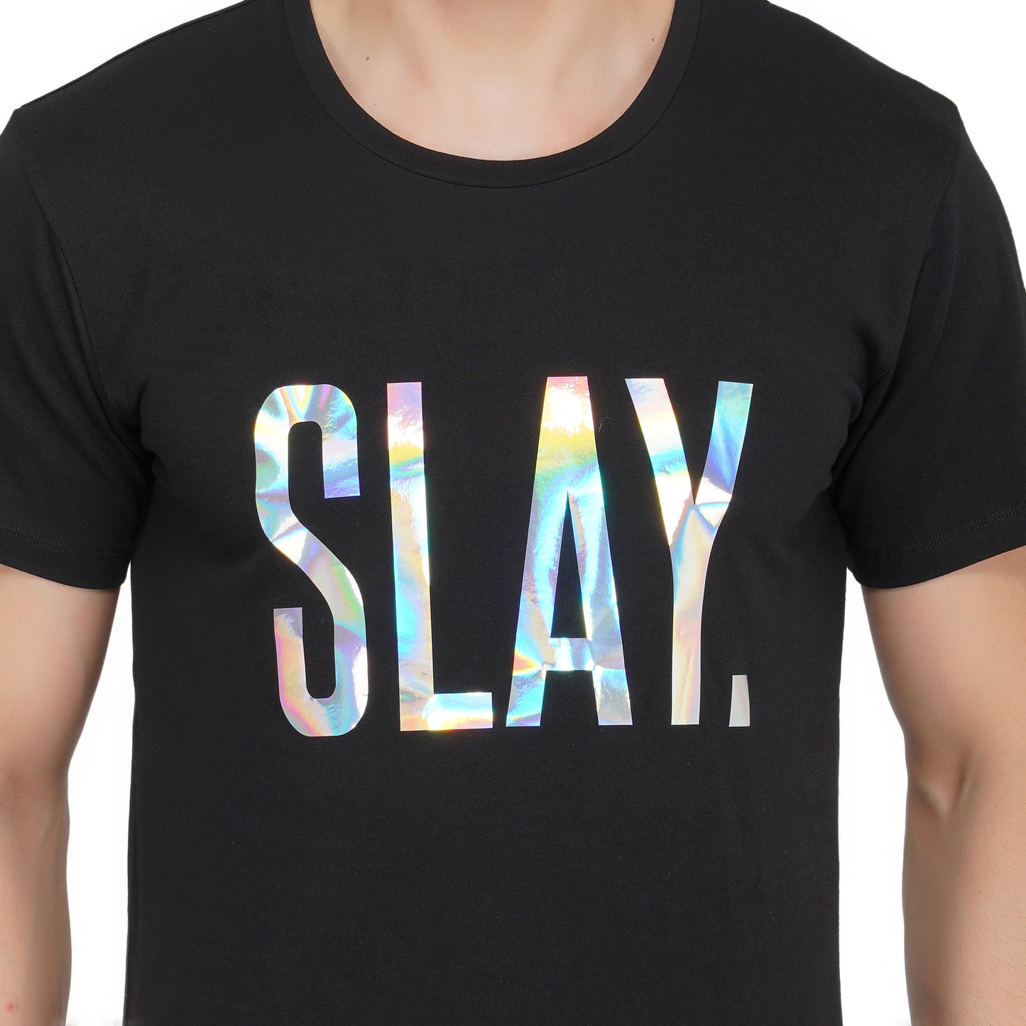 SLAY. Men's Limited Edition Holographic Reflective Foil Print T-shirt-clothing-to-slay.myshopify.com-T-Shirt