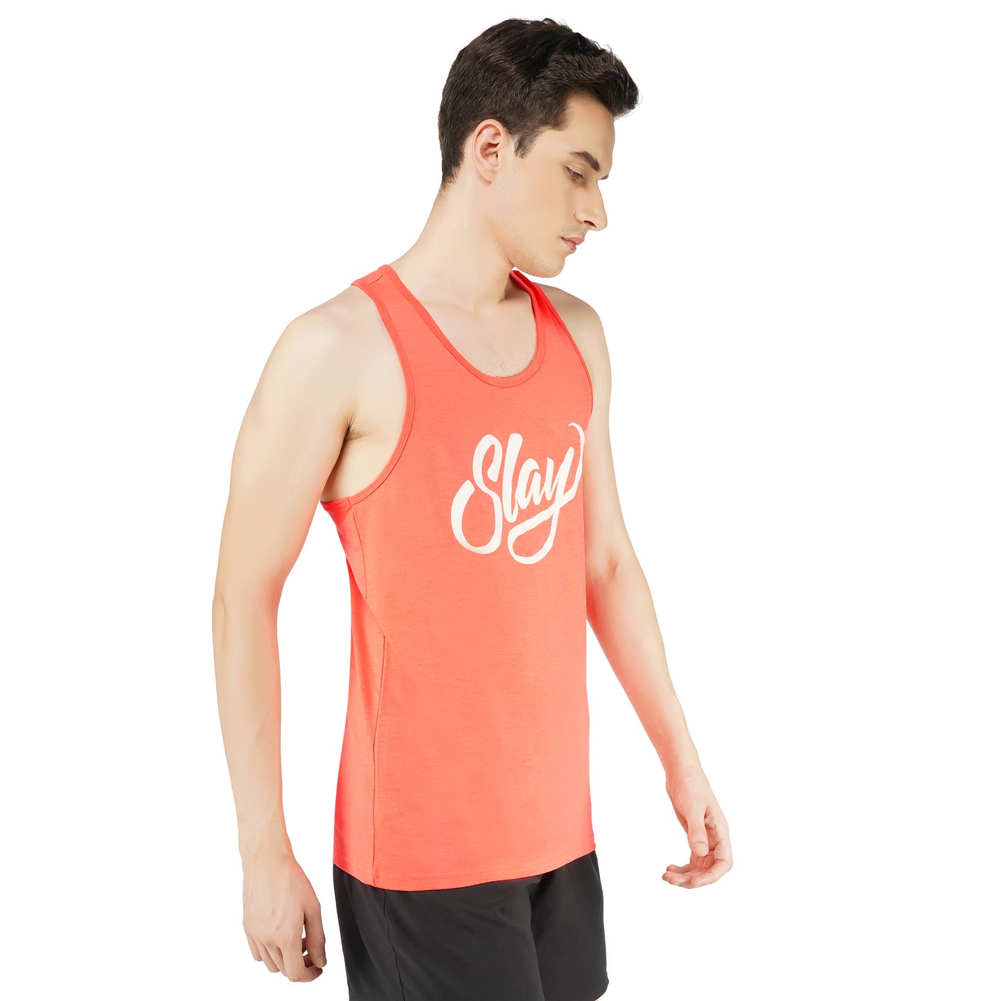 SLAY. Sport Men's Neon Pink Printed Vest-clothing-to-slay.myshopify.com-T-Shirt