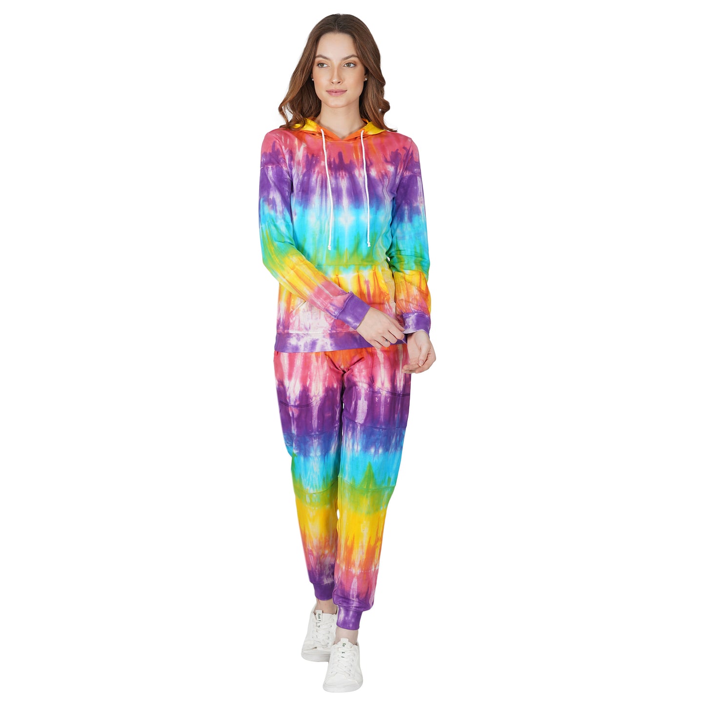 SLAY. Sport Women's Rainbow Tie Dye Hoodie & Joggers Co ord Set-clothing-to-slay.myshopify.com-Tracksuit