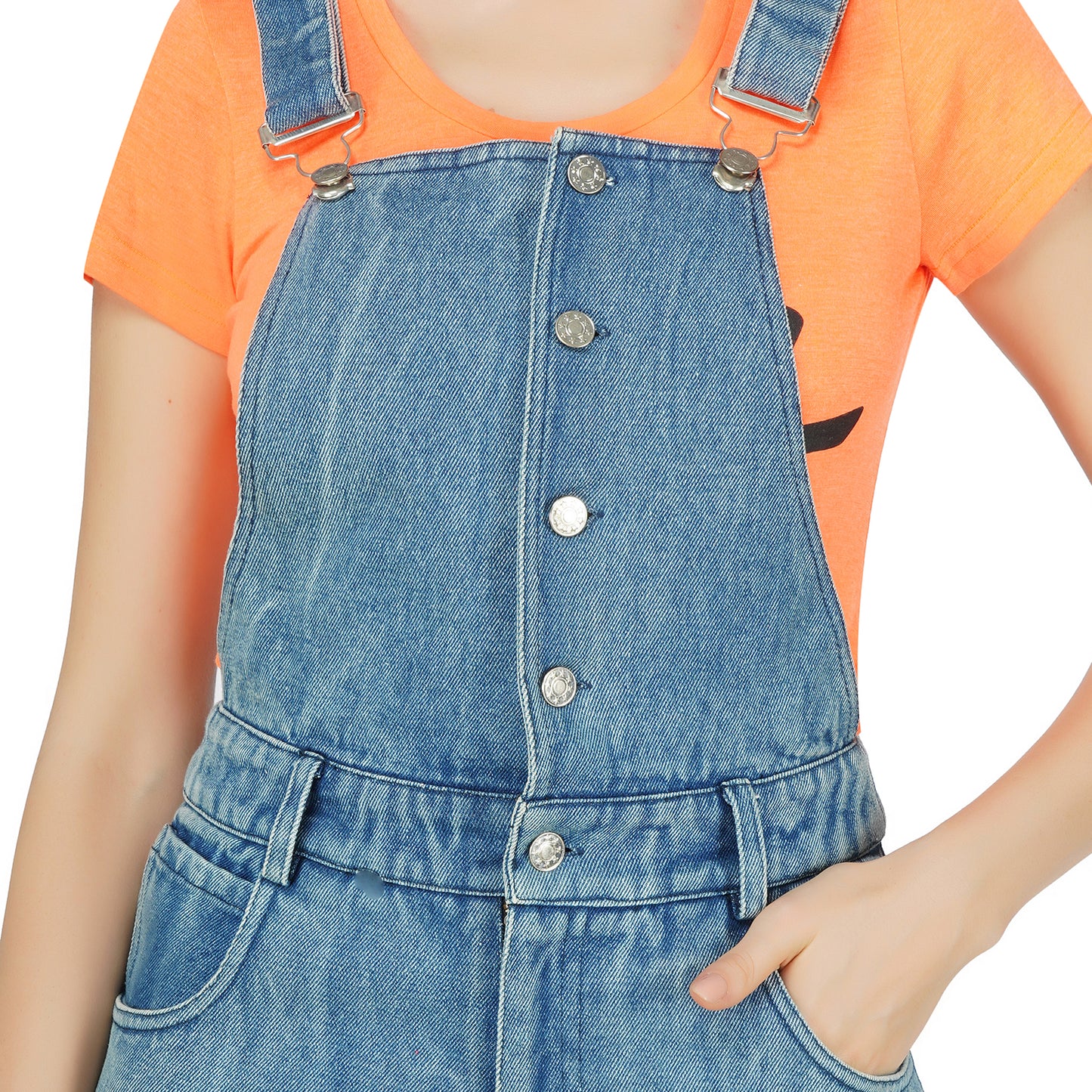 SLAY. Women's Denim Dungarees with Pockets-clothing-to-slay.myshopify.com-Denim Short
